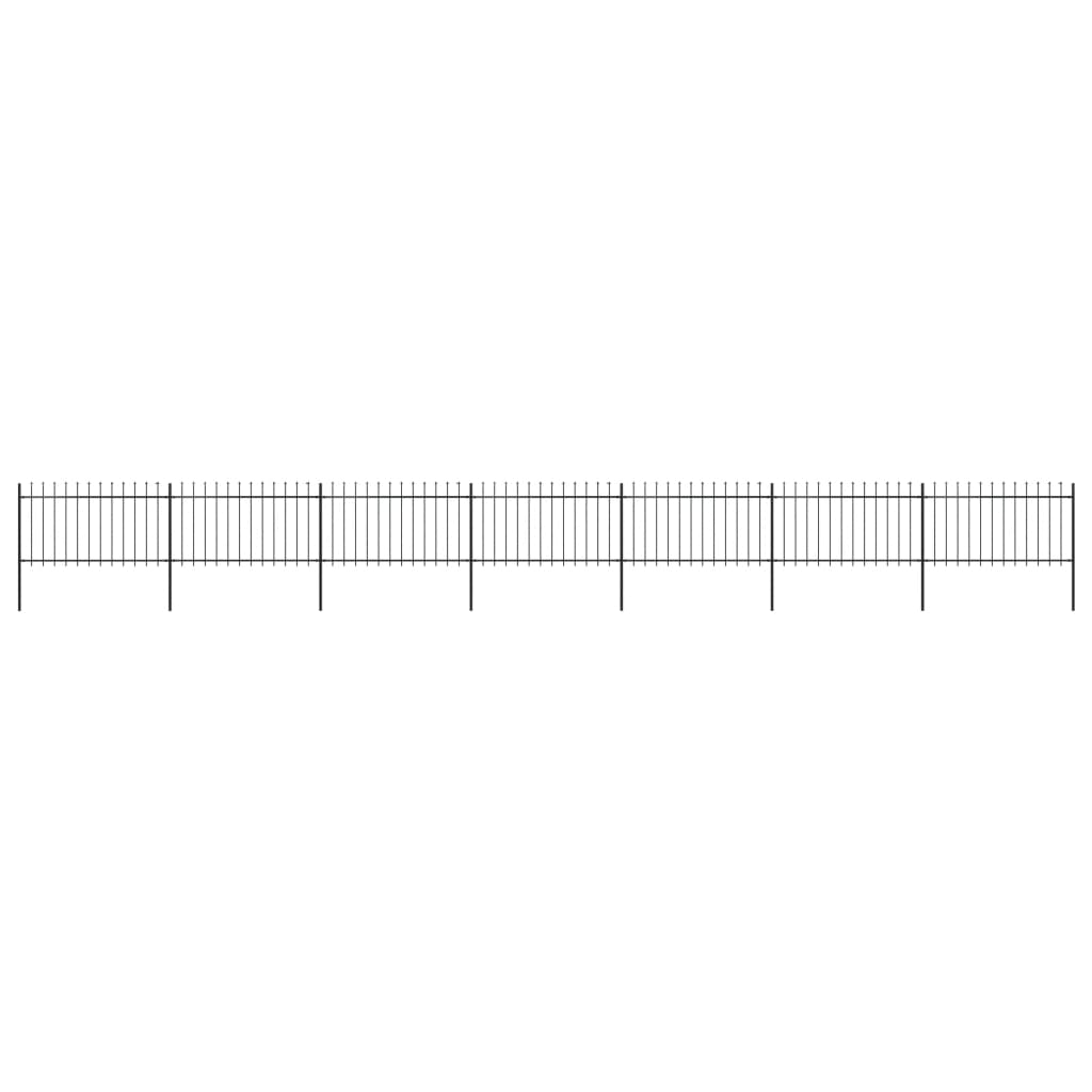 Gartenzaun mit Speerspitzen Stahl 11,9 x 1 m Schwarz