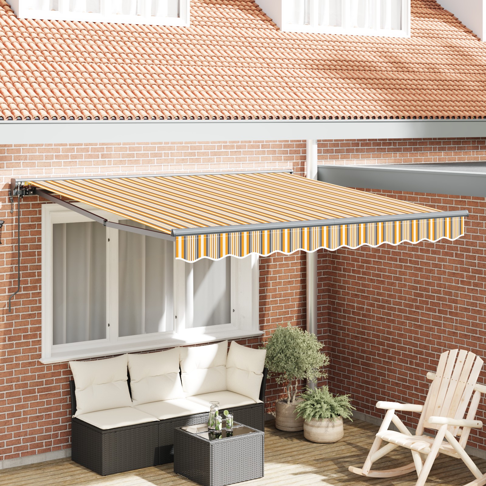 Einziehbare Markise Marineblau 300x250 cm Stoff und Metall