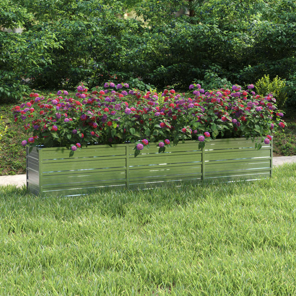 Garten-Hochbeet 240x40x45 cm Verzinkter Stahl Silber Garten-Hochbeet 240x40x45 cm Verzinkter Stahl Silber