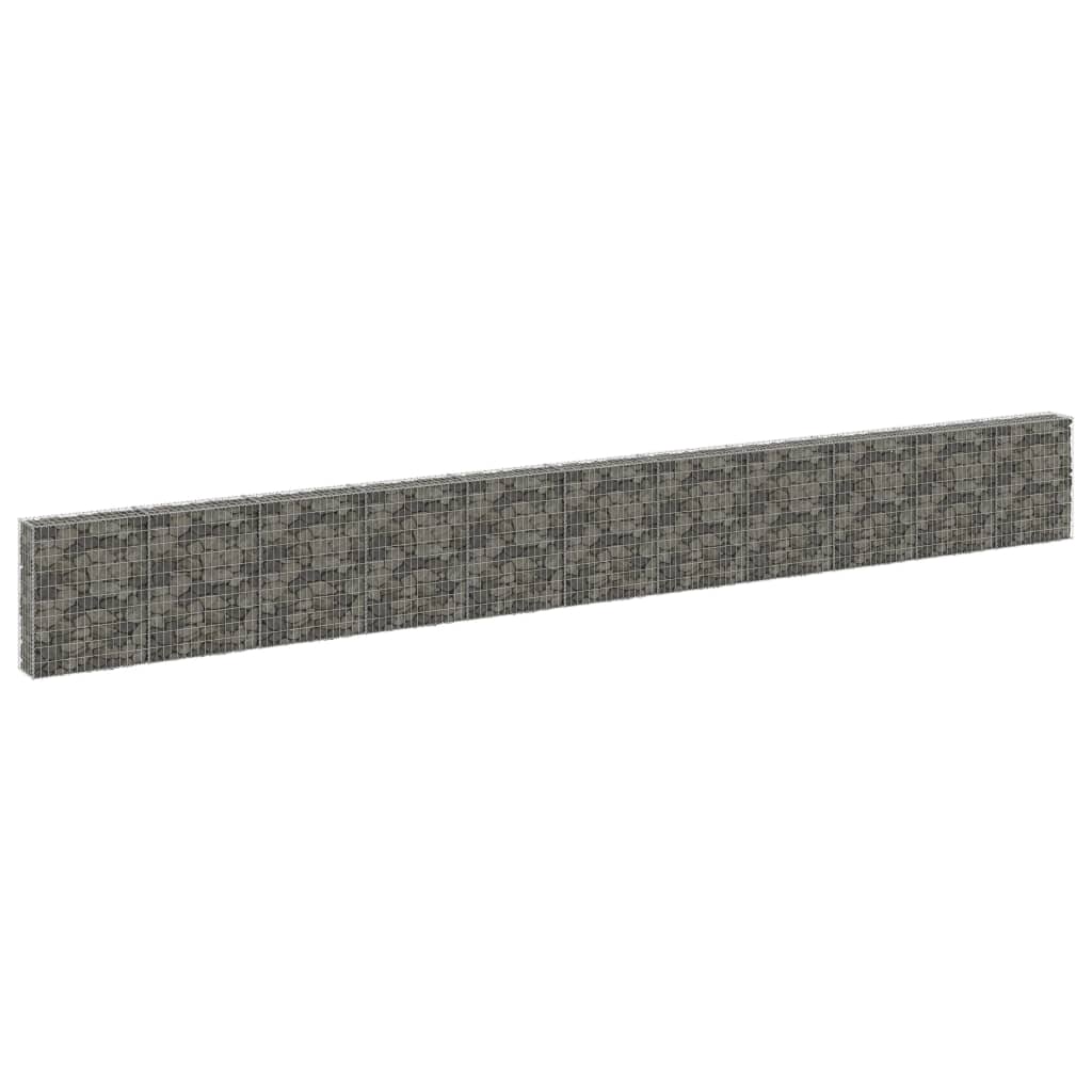 Gabionenwand mit Abdeckung Verzinkter Stahl 900x30x100 cm Gabionenwand mit Abdeckung Verzinkter Stahl 900x30x100 cm