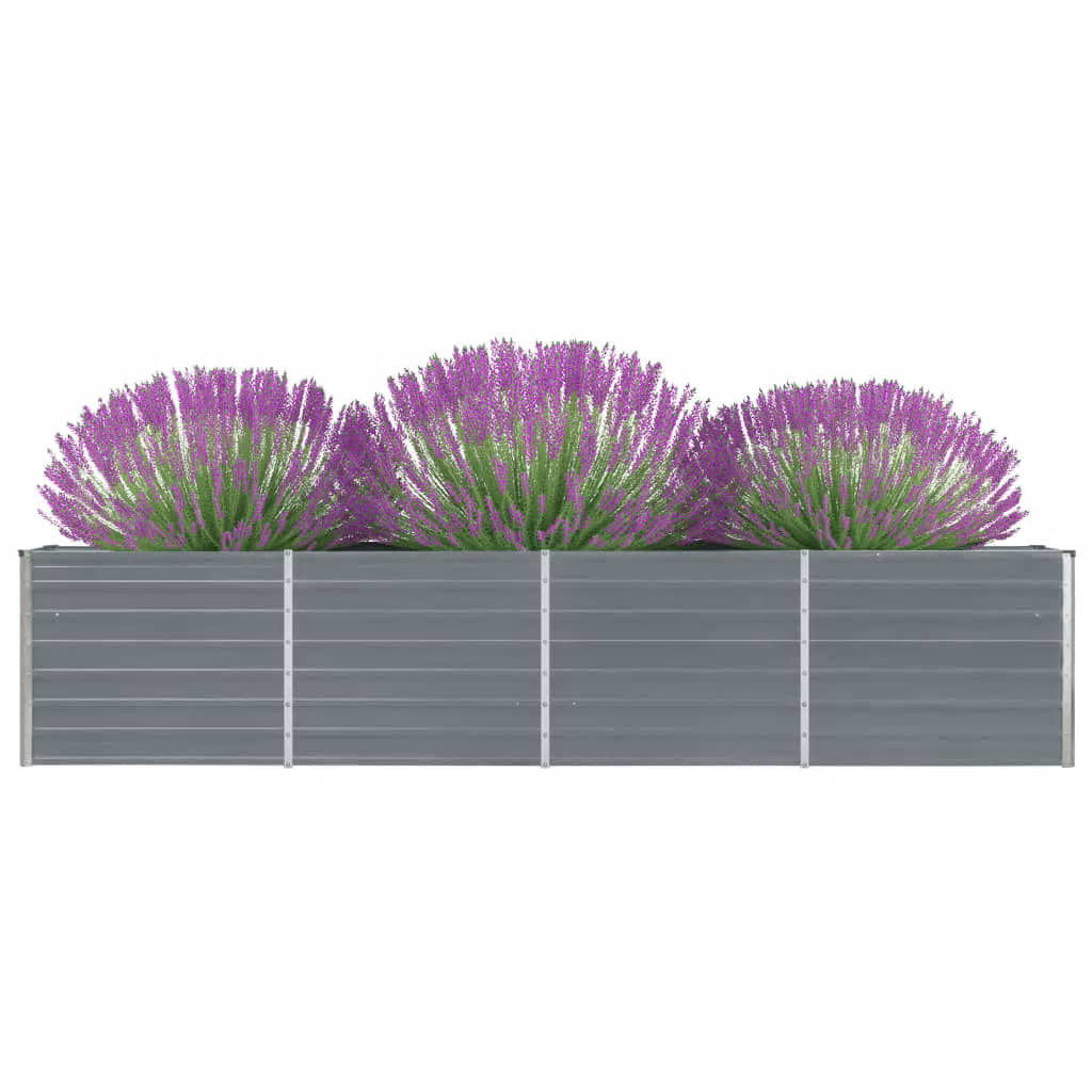 Garten-Hochbeet Verzinkter Stahl 320×40×45 cm Grau