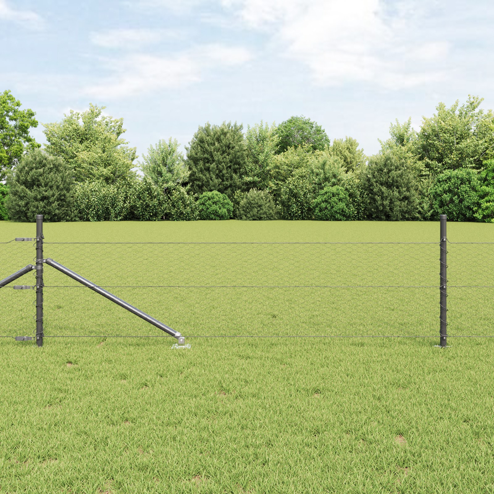 Hexagonzaun Grau 0,8x50 m Stahl