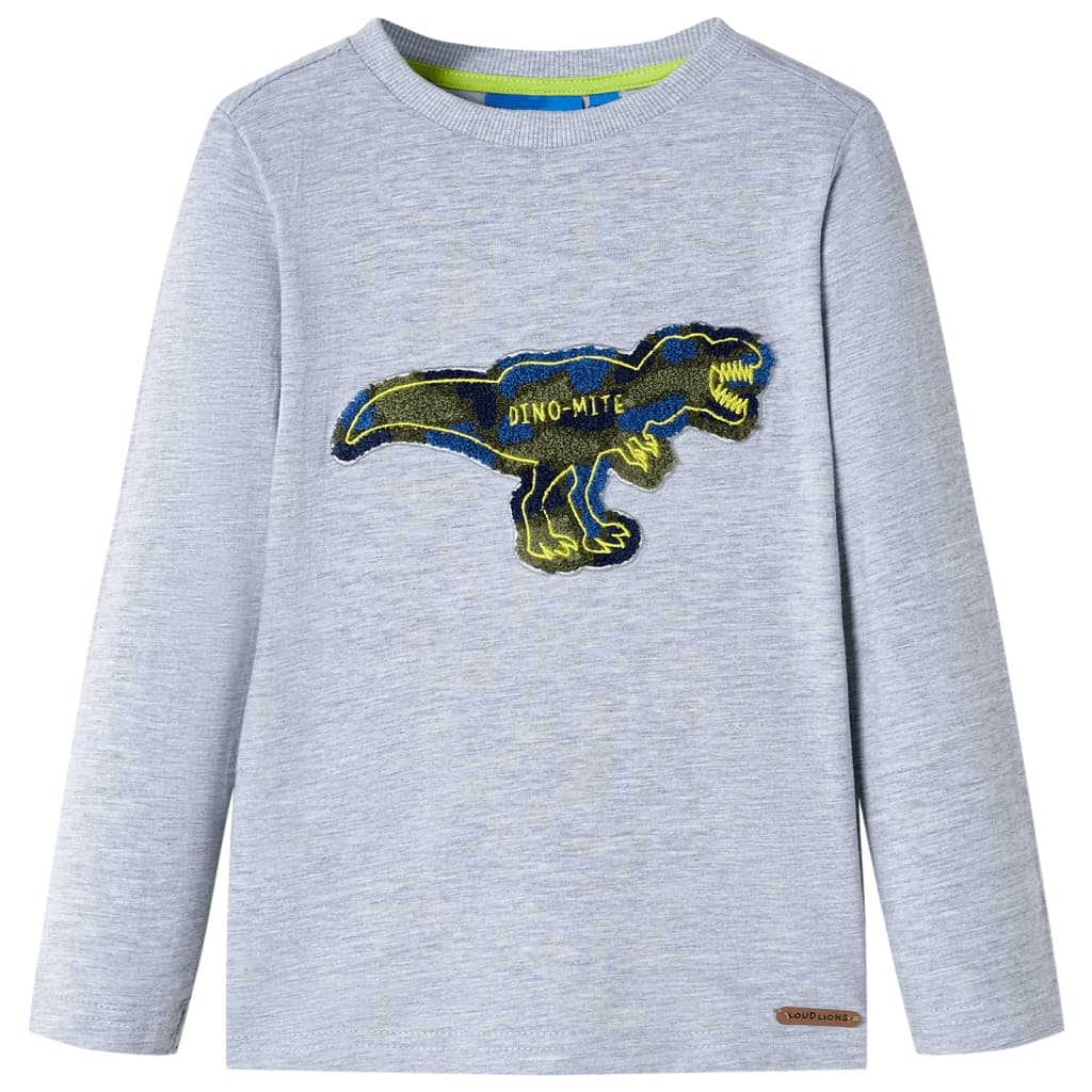 Kinder-Langarmshirt Grau Melange 128 Kinder-Langarmshirt Grau Melange 128