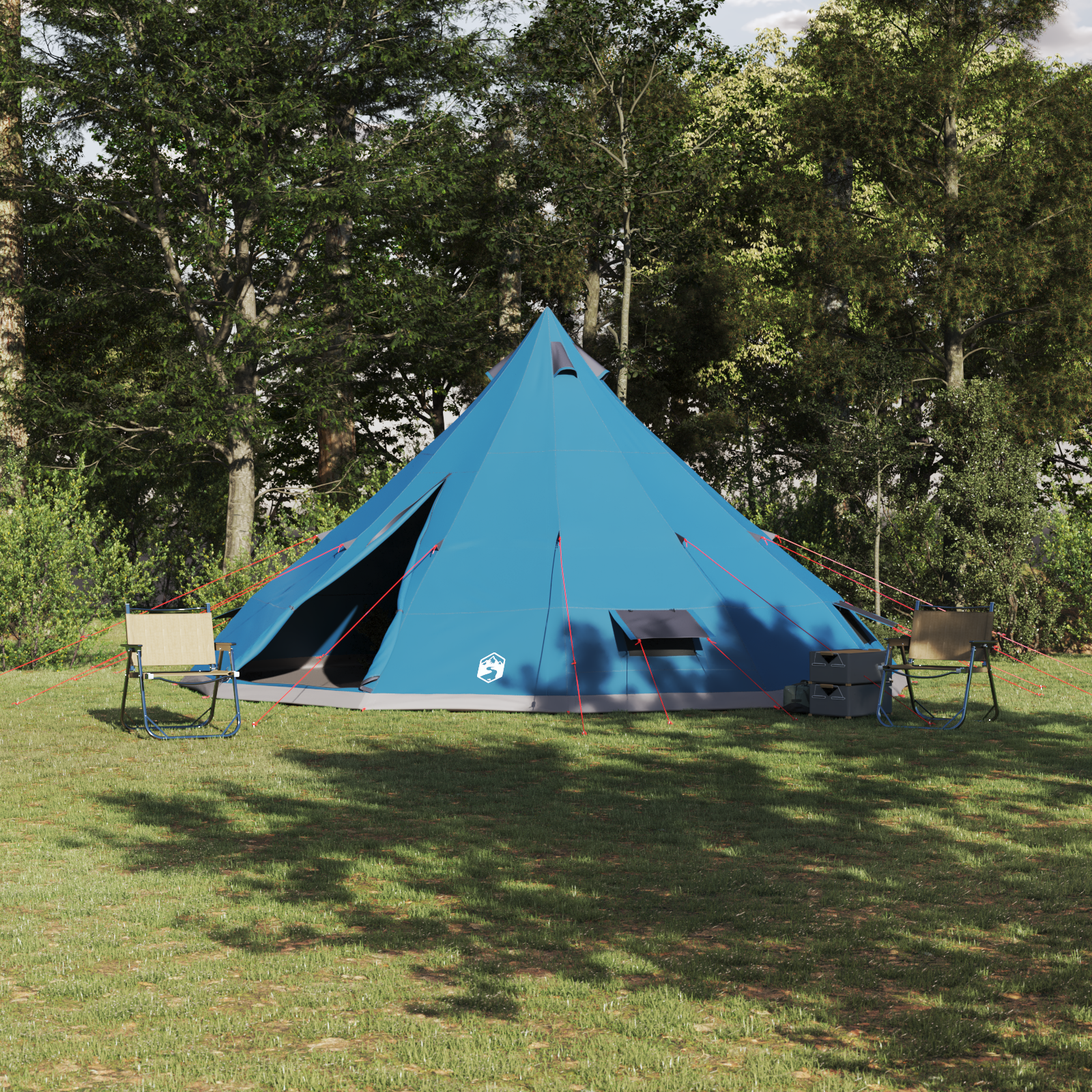 Familienzelt Tipi Blau 12-Personen Wasserfest