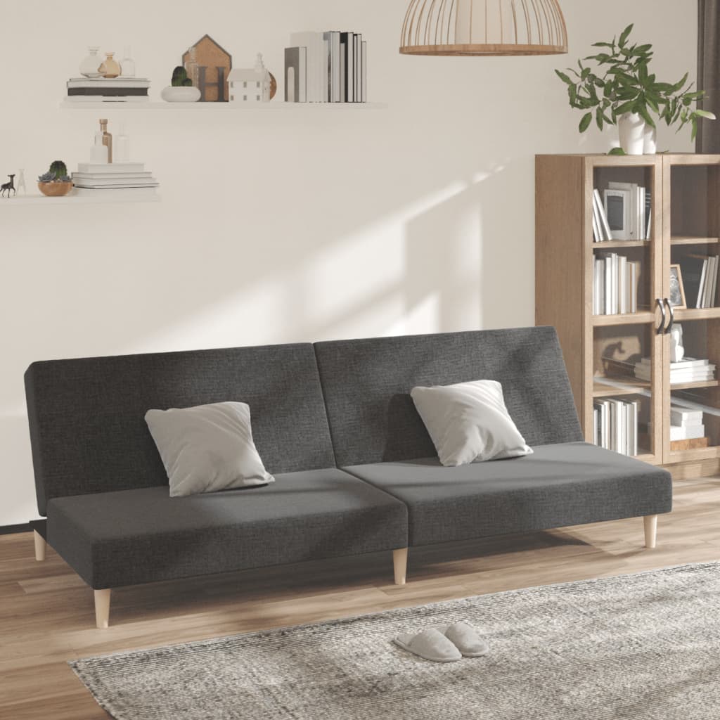 Schlafsofa 2-Sitzer Dunkelgrau Stoff Schlafsofa 2-Sitzer Dunkelgrau Stoff