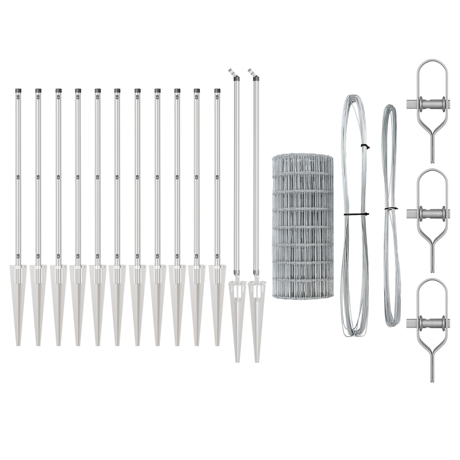 Euro Zaun mit 7 Spike-Posts 0,8x10 m Galvanisierter Stahl
