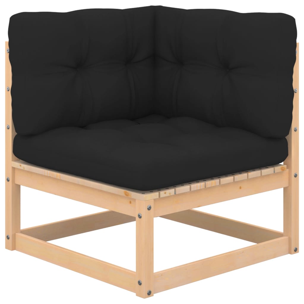 Garten-Ecksofa mit Kissen Massivholz Kiefer Garten-Ecksofa mit Kissen Massivholz Kiefer