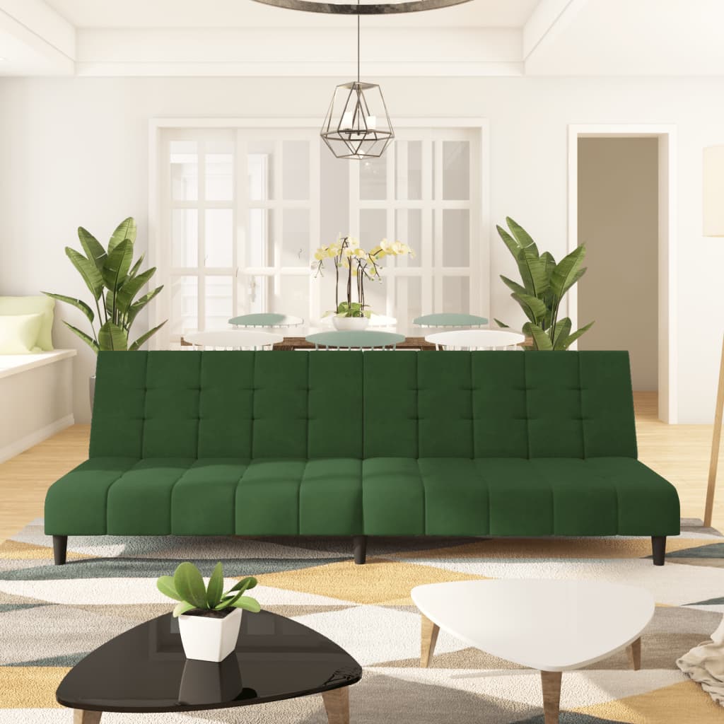Schlafsofa 2-Sitzer Dunkelgrün Samt Schlafsofa 2-Sitzer Dunkelgrün Samt