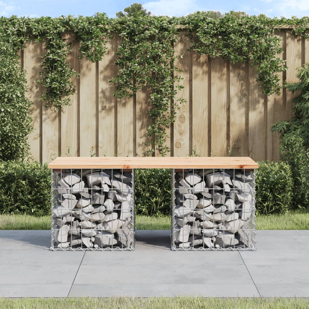 Gartenbank aus Gabionen 103x44x42 cm Massivholz Kiefer Gartenbank aus Gabionen 103x44x42 cm Massivholz Kiefer