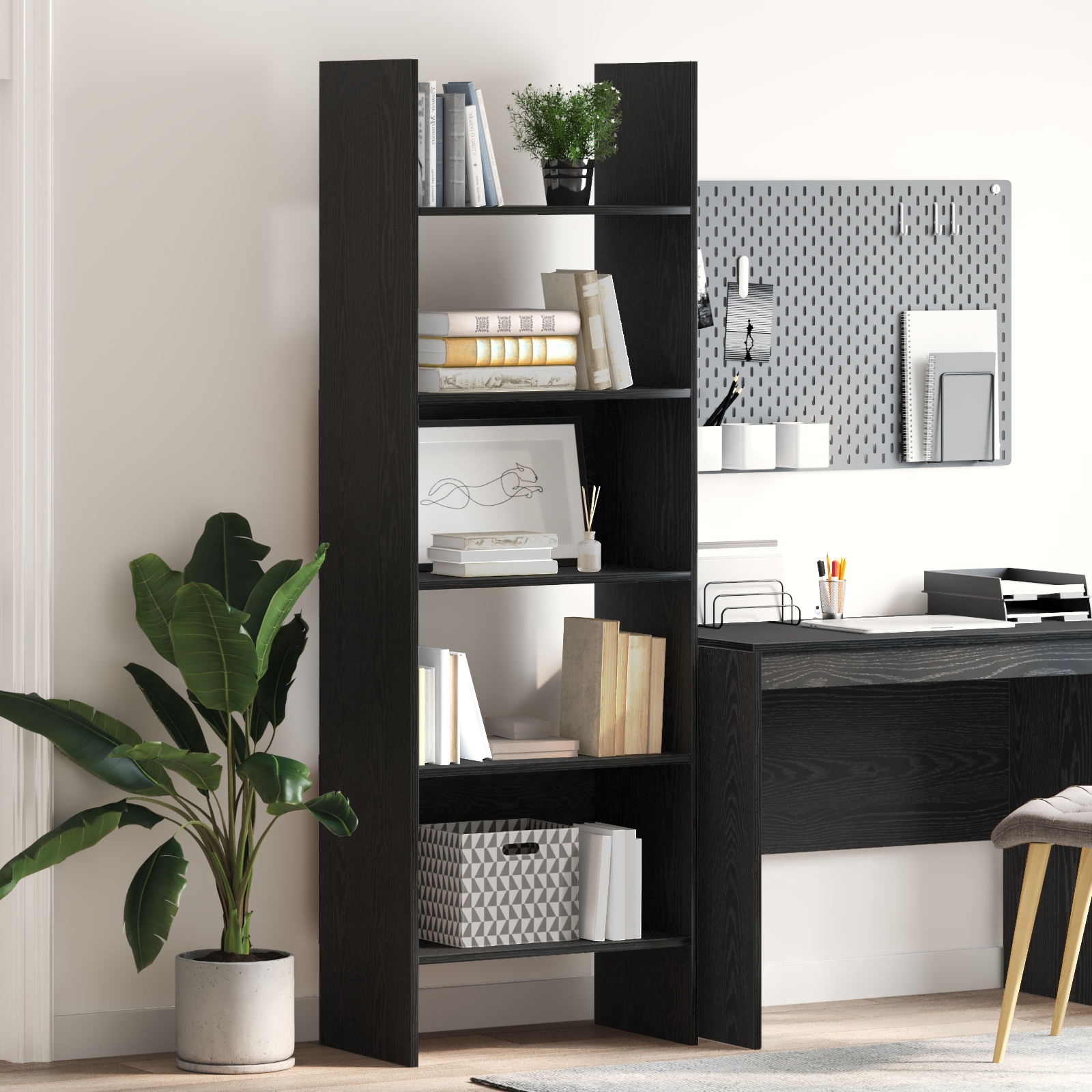 Bücherregal Schwarze Eiche 60 x 35 x 180 cm Holzwerkstoff