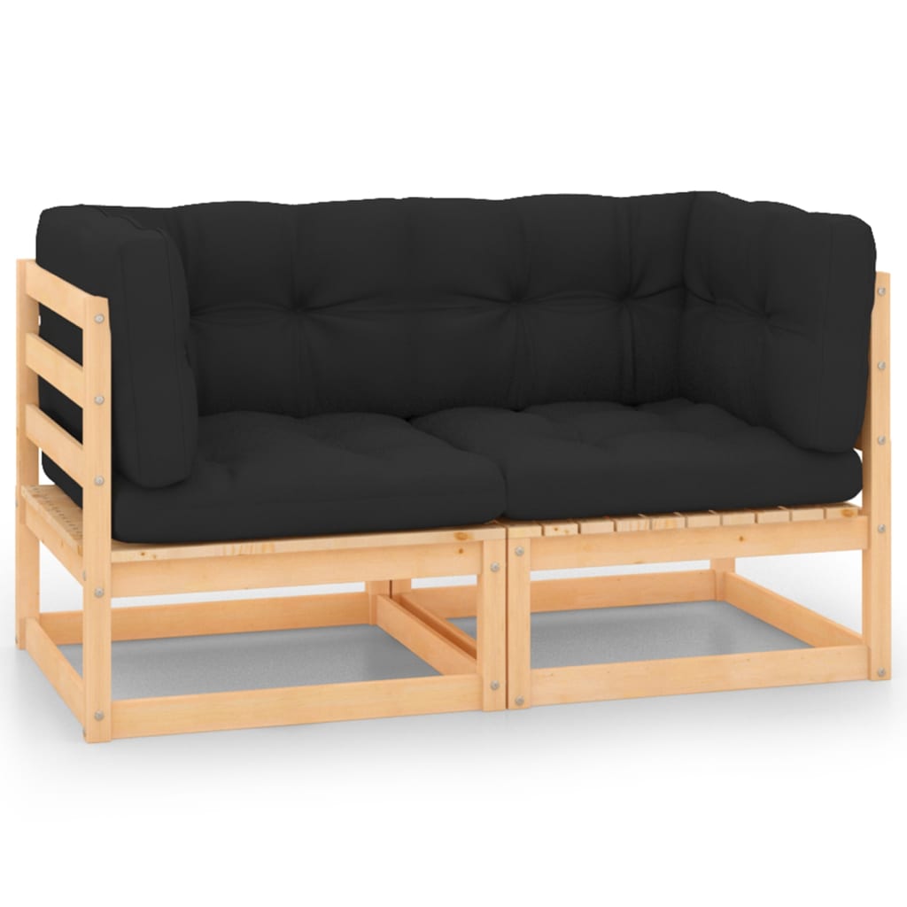 Garten-Ecksofas mit Kissen 2 Stk. Massivholz Kiefer Garten-Ecksofas mit Kissen 2 Stk. Massivholz Kiefer