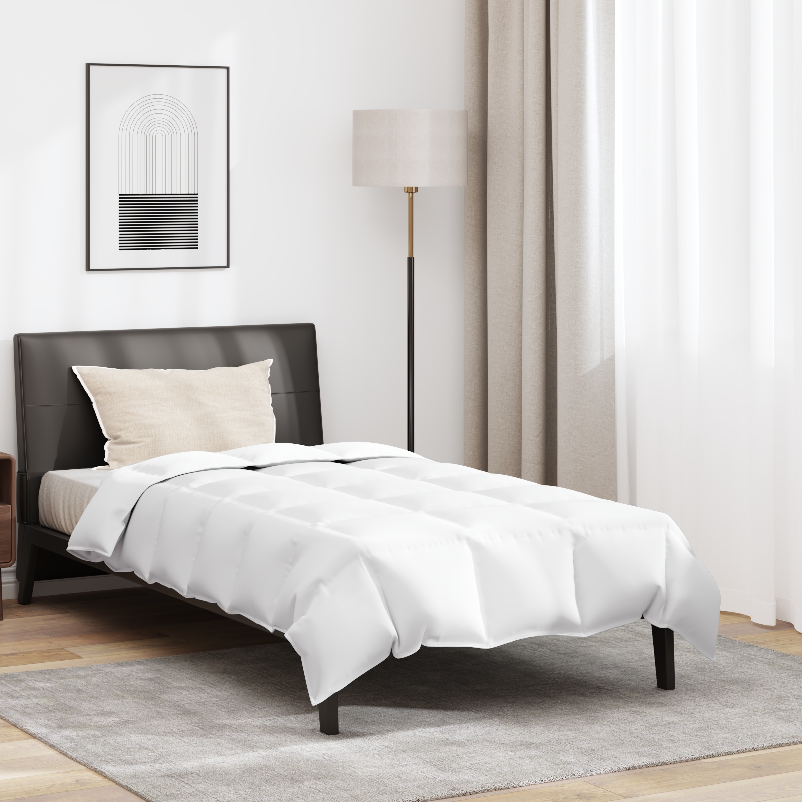 Bettdecke mit Kissen 2 pcs Weiß 155 x 220 cm Daunen