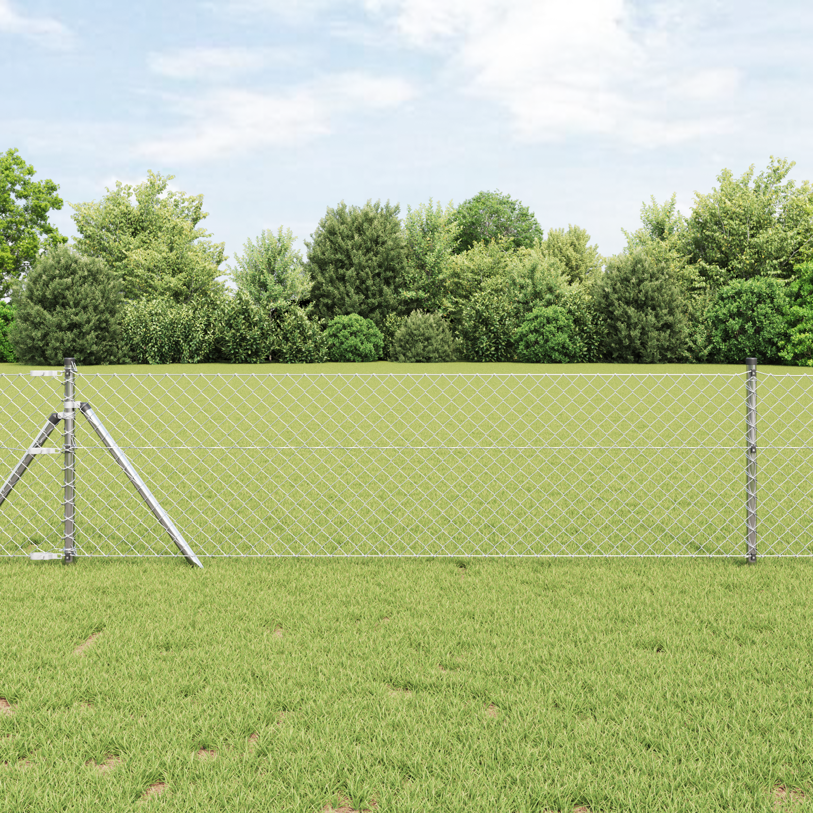 Kettengliedzaun 0.8x25 m Feuerverzinkter Stahl