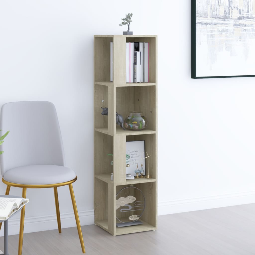 Eckregal Sonoma-Eiche 33x33x132 cm Holzwerkstoff