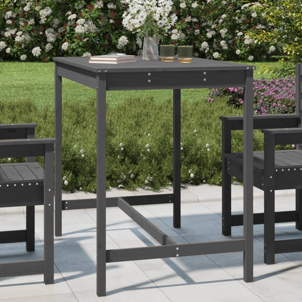 Gartentisch Grau 121x82,5x110 cm Massivholz Kiefer