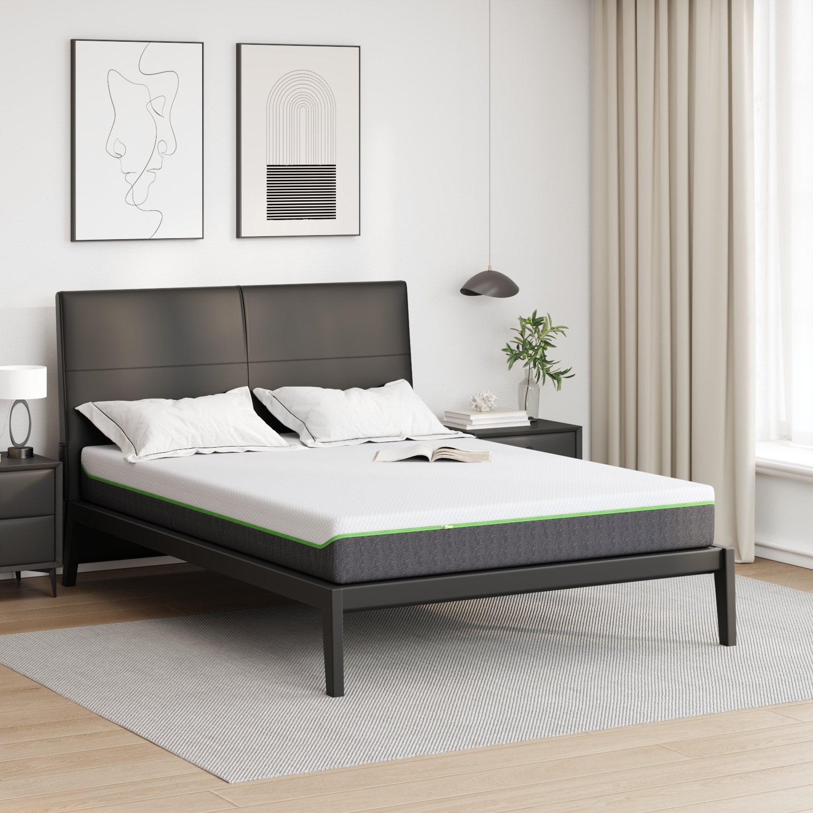 Matratzen Weiß, Grau 140 x 200 cm 100% Polyester Jacquardstoff