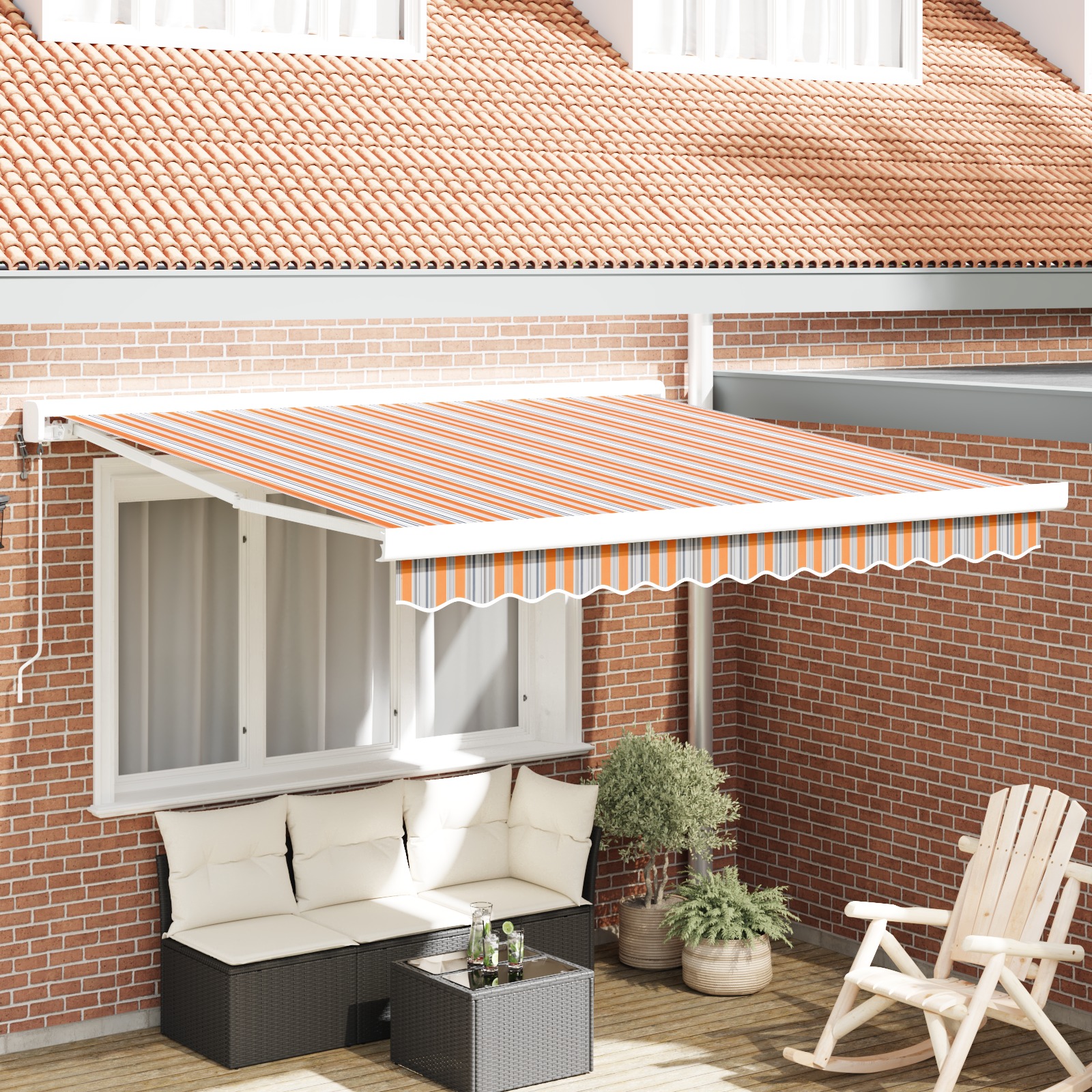 Automatische Einziehbare Markise Gestreift 300x250 cm