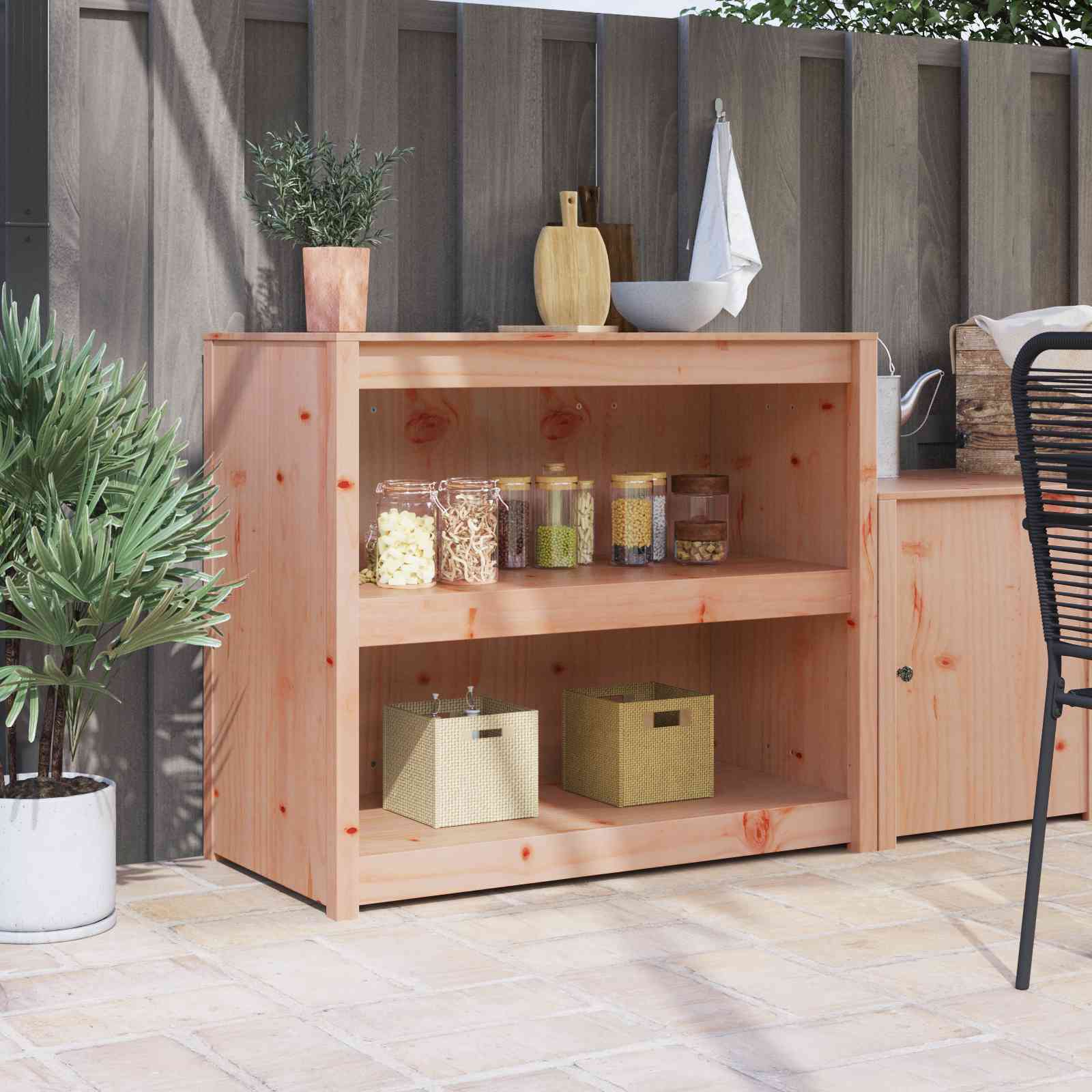Außenküchenregal 106x55x92 cm Massivholz Douglasie