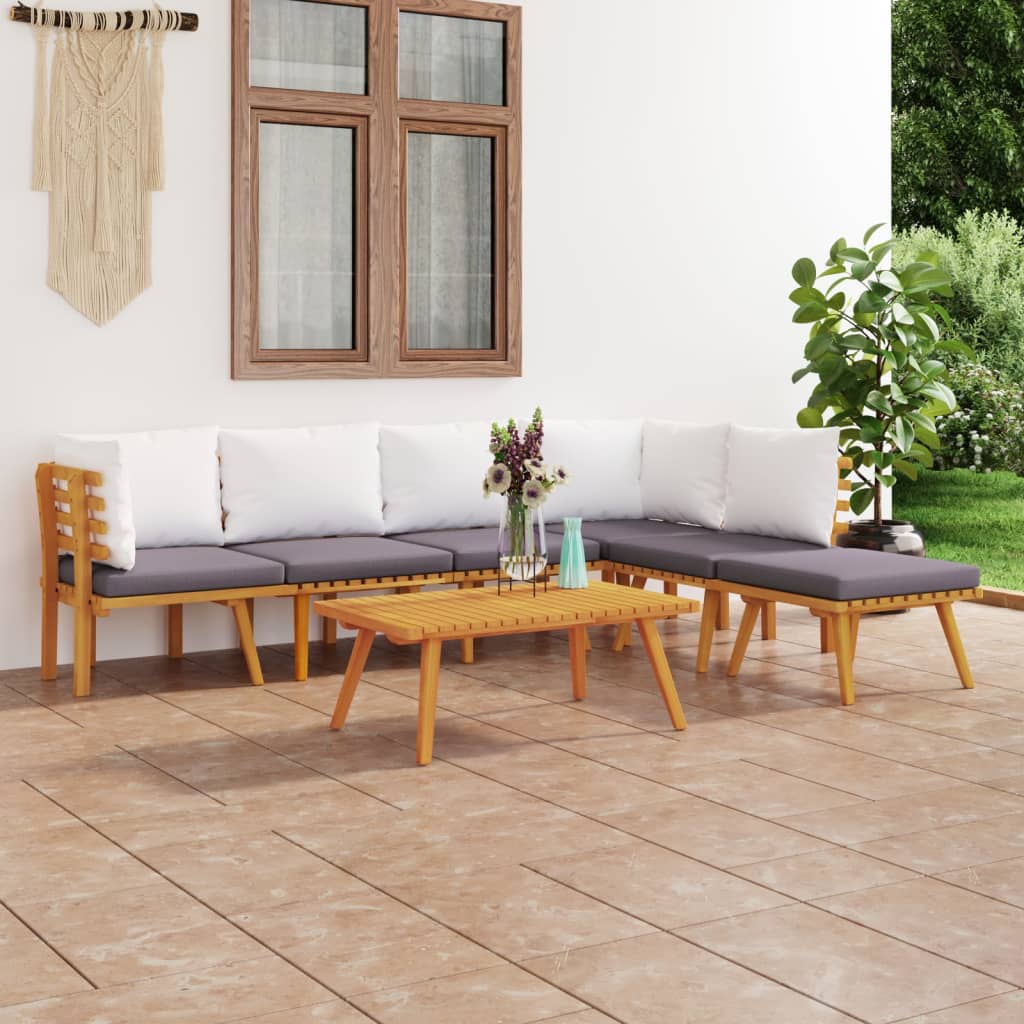 7-tlg. Garten-Lounge-Set mit Kissen Massivholz Akazie 7-tlg. Garten-Lounge-Set mit Kissen Massivholz Akazie