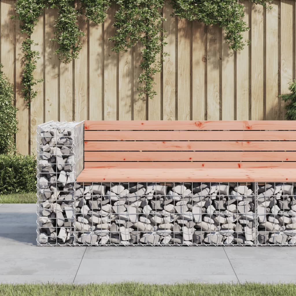 Gartenbank aus Gabionen 122x71x65,5 cm Massivholz Douglasie Gartenbank aus Gabionen 122x71x65,5 cm Massivholz Douglasie