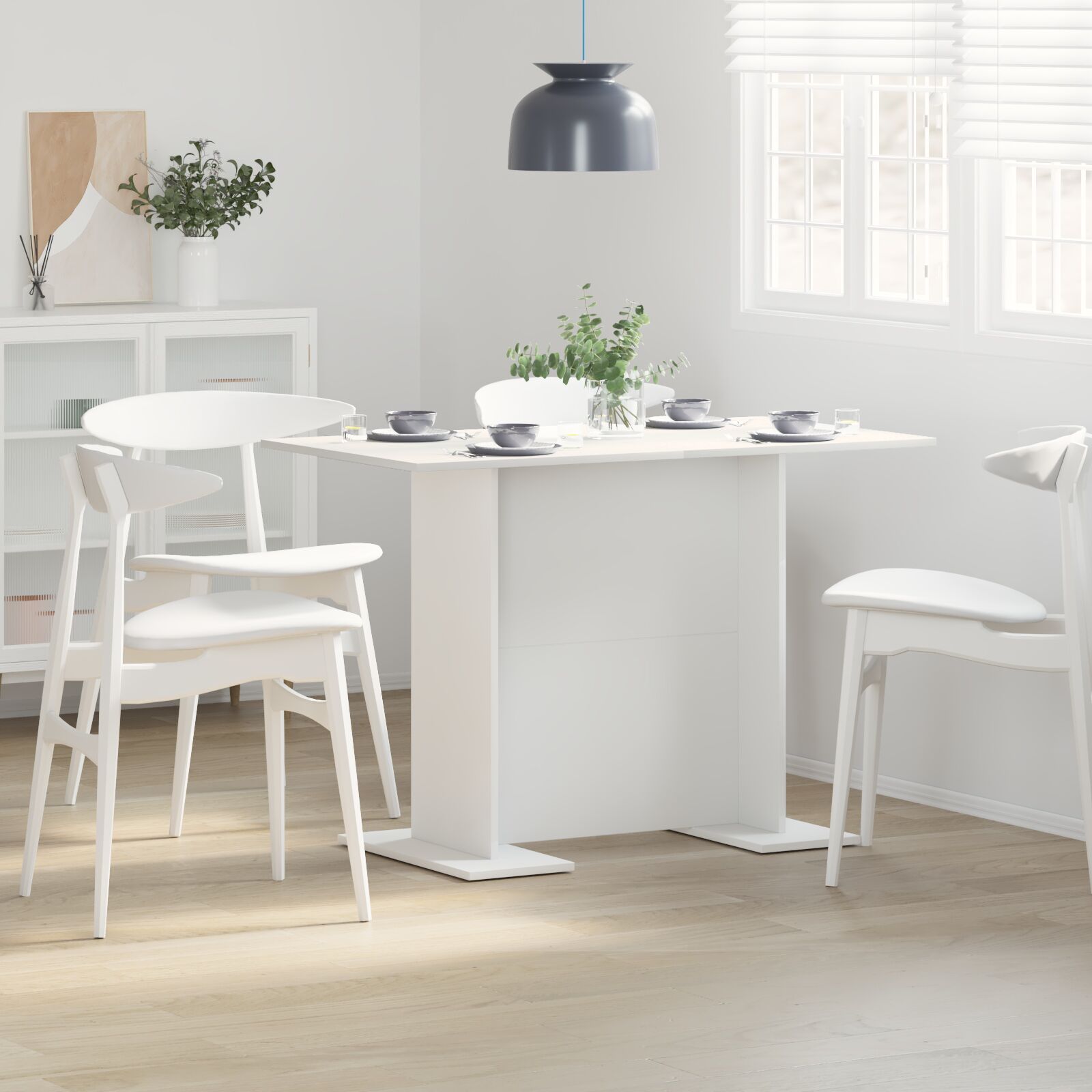 vidaXL Esstisch Weiß 110x60x75 cm Holzwerkstoff