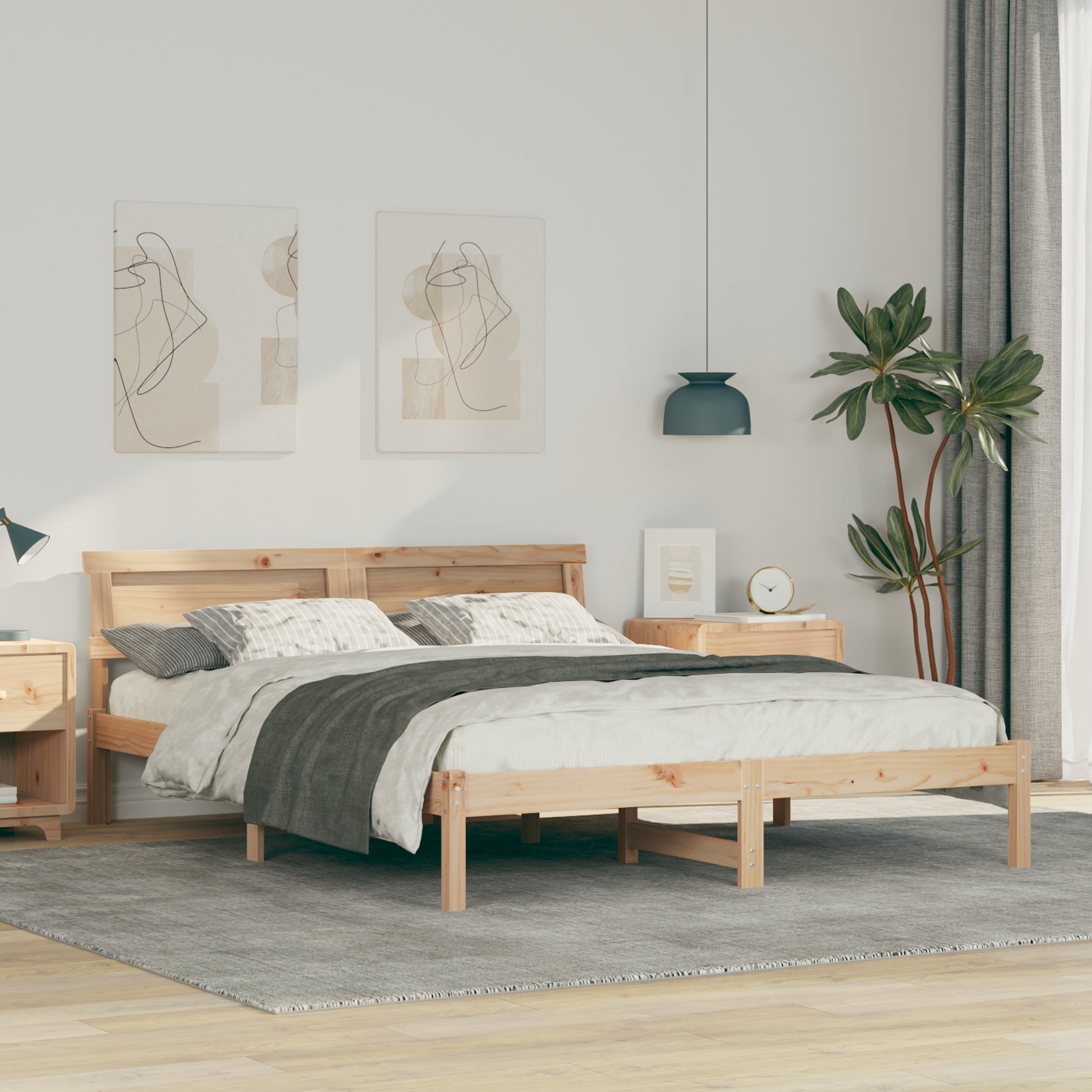 Bettgestell Braun 140 x 200 cm Kiefernholz