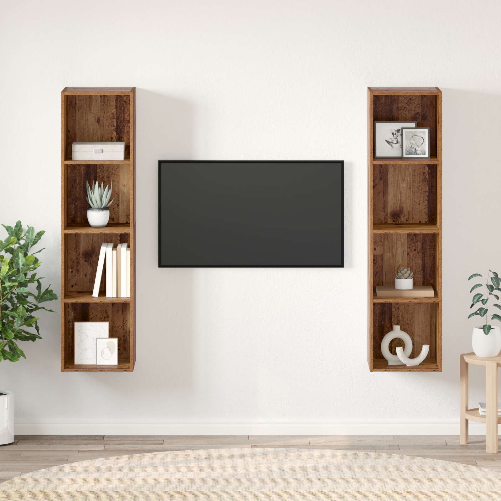TV-Schrank-Set 2 pcs Braun 37 x 37 x 142,5 cm Holzwerkstoff