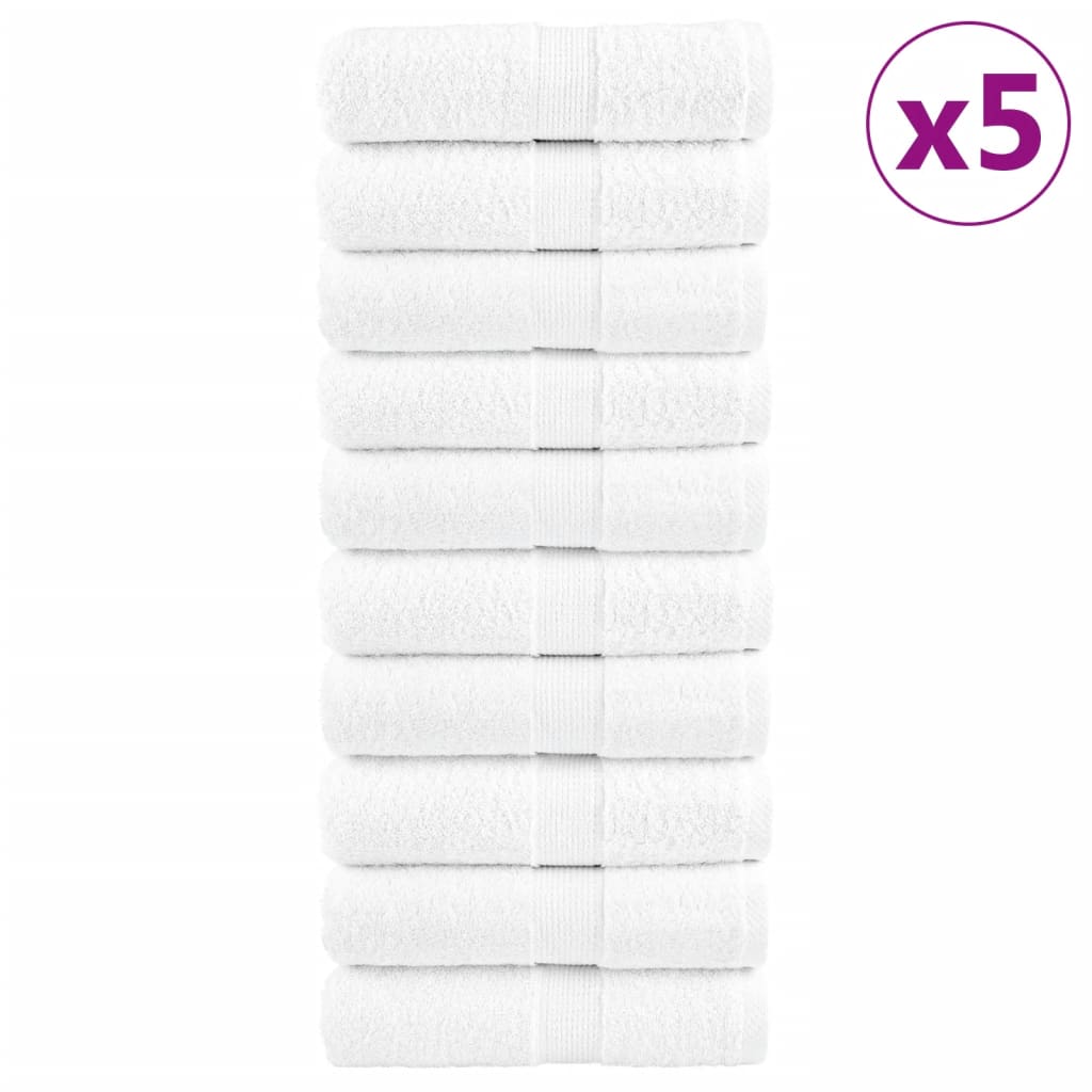 Premium-Gästetücher 50 Stk Weiß 30x50cm 600 g/m² 100% Baumwolle