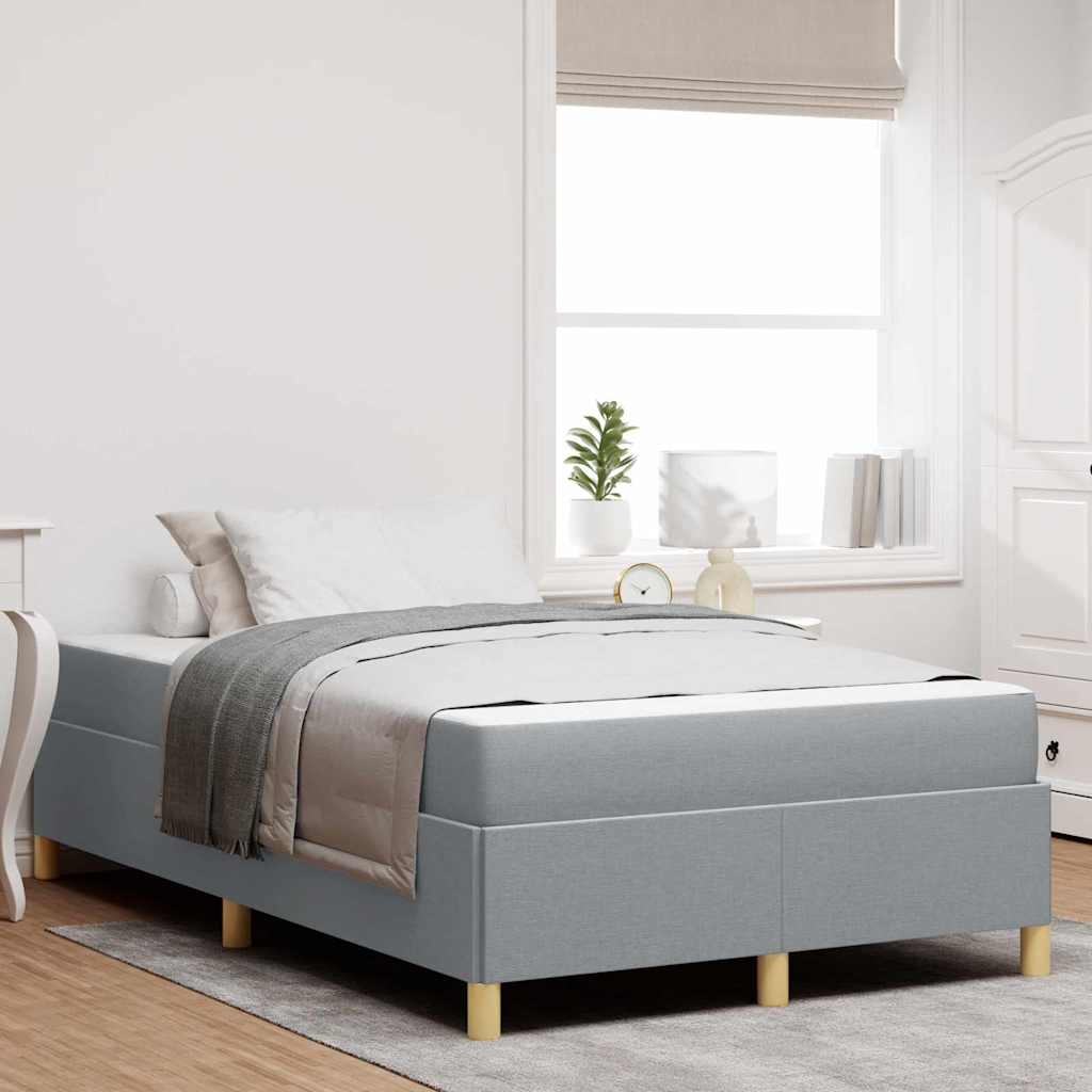 Boxspringbett Hellgrau und Weiß und Hellgrau 120 x 200 cm Stoff