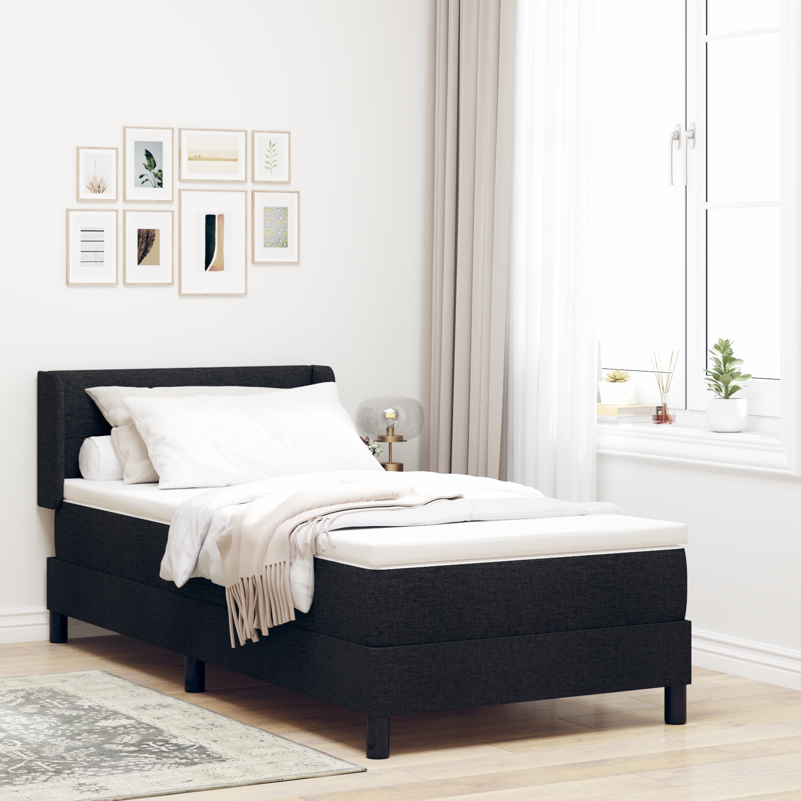Boxspringbett Schwarz und Weiß und Schwarz