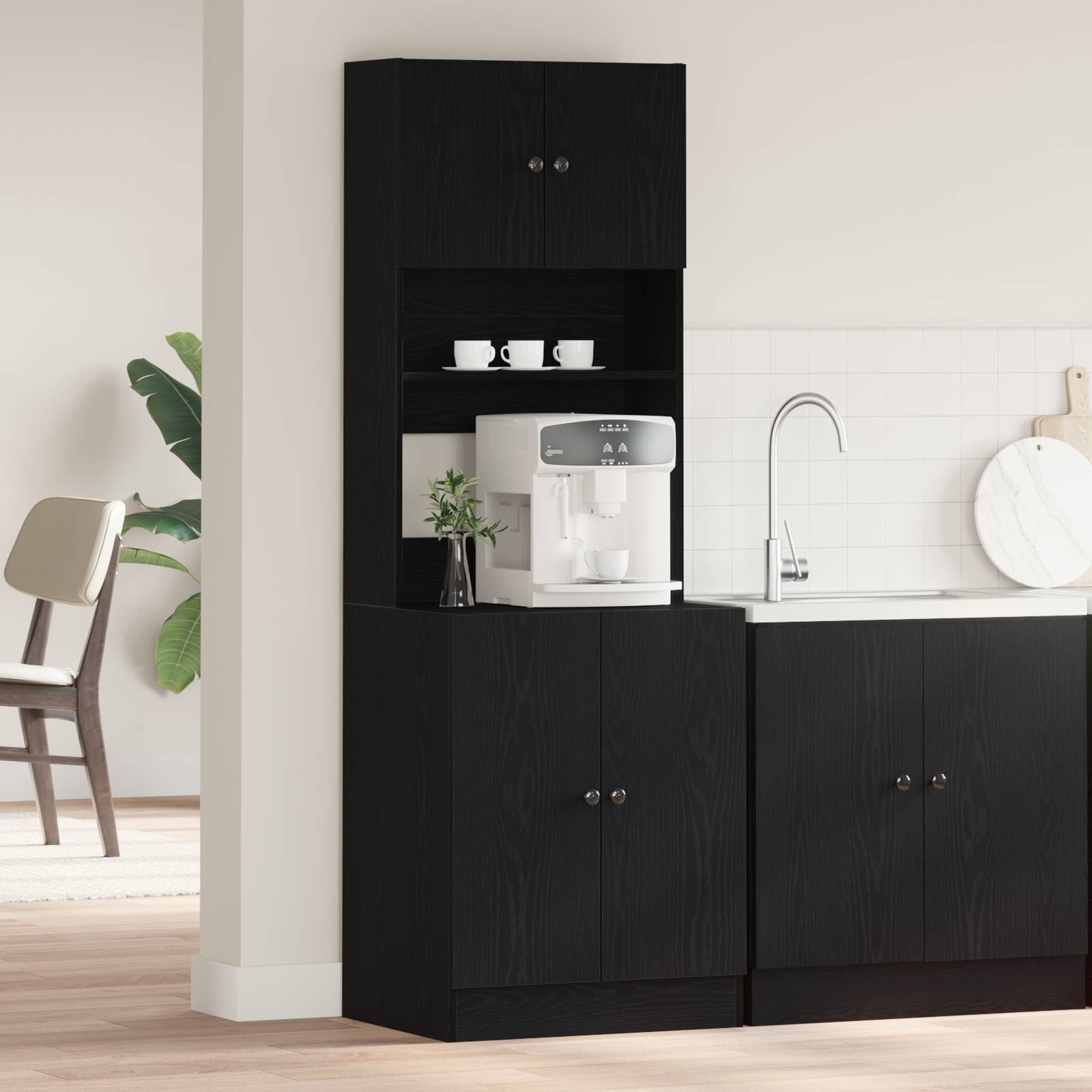Küchenschrank Schwarze Eiche 60x50x180 cm Holzwerkstoff