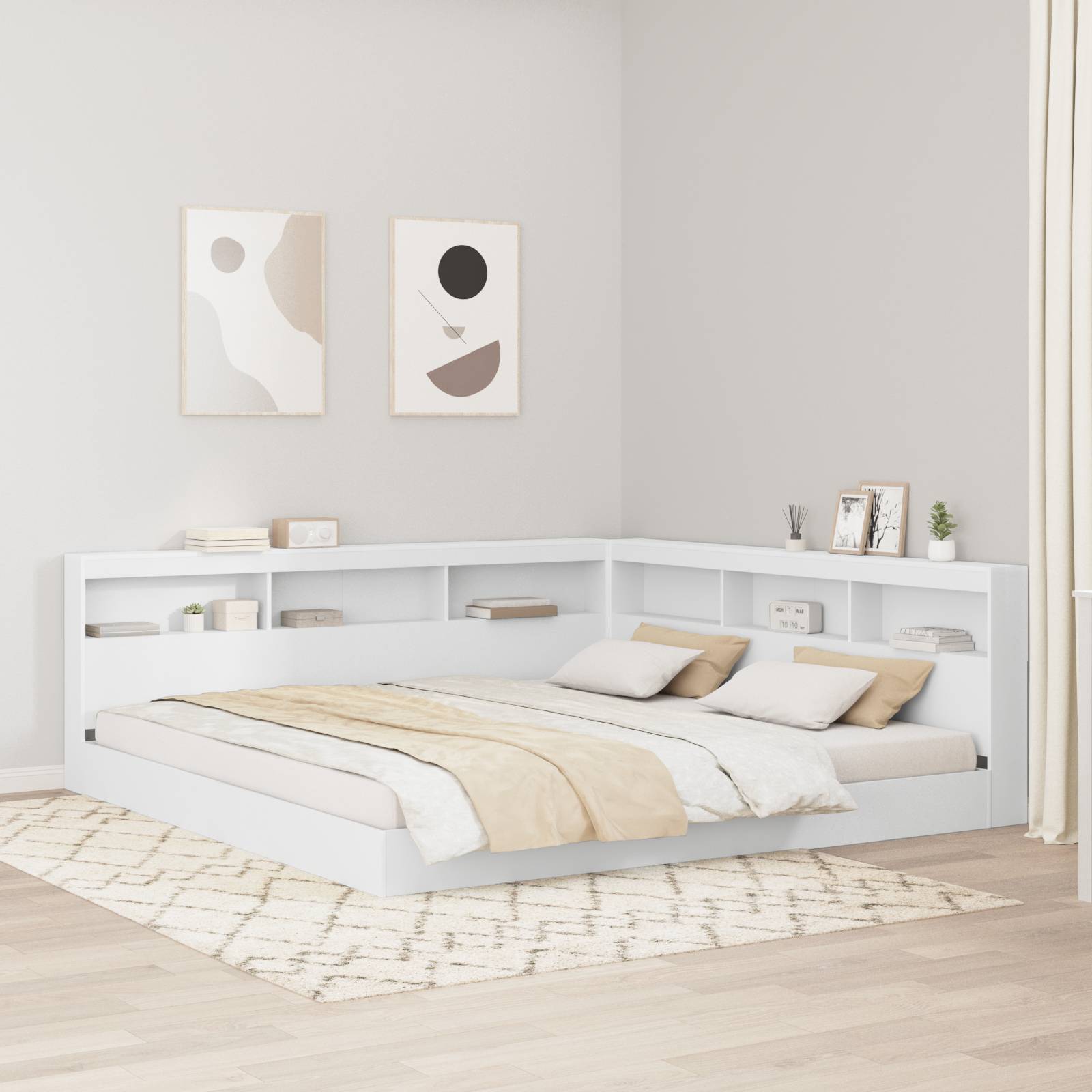 Bücherregalbett Weiß 180x200 cm Sperrholz
