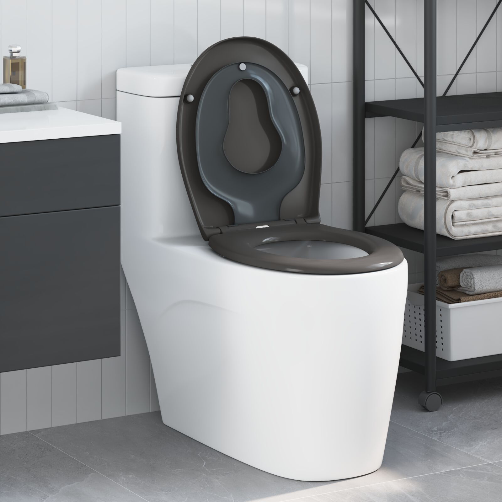 Familien-Toilettensitz mit Kindersitz Schnellentriegelung Duroplast