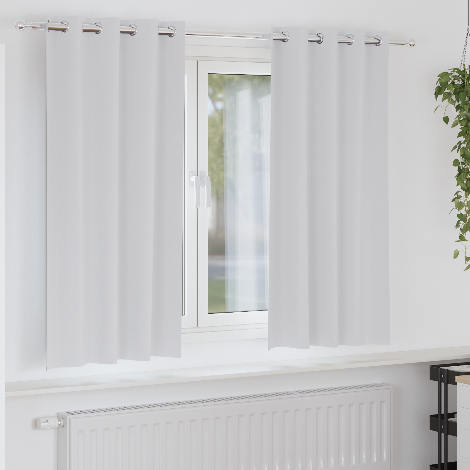Vorhänge mit Vorhängen 2 pcs Hellgrau 175 x 140 cm Polyester