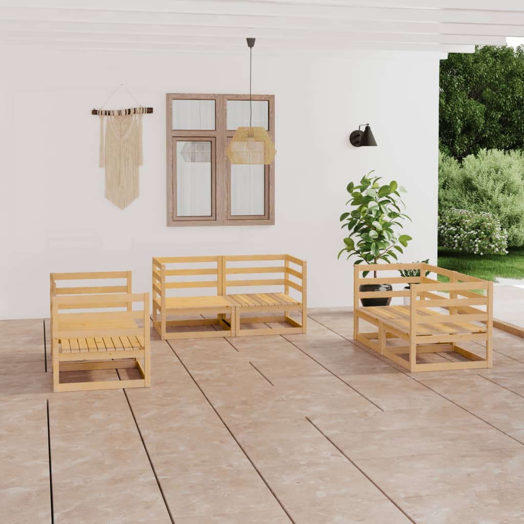 6-tlg. Garten-Lounge-Set Massivholz Kiefer 6-tlg. Garten-Lounge-Set Massivholz Kiefer
