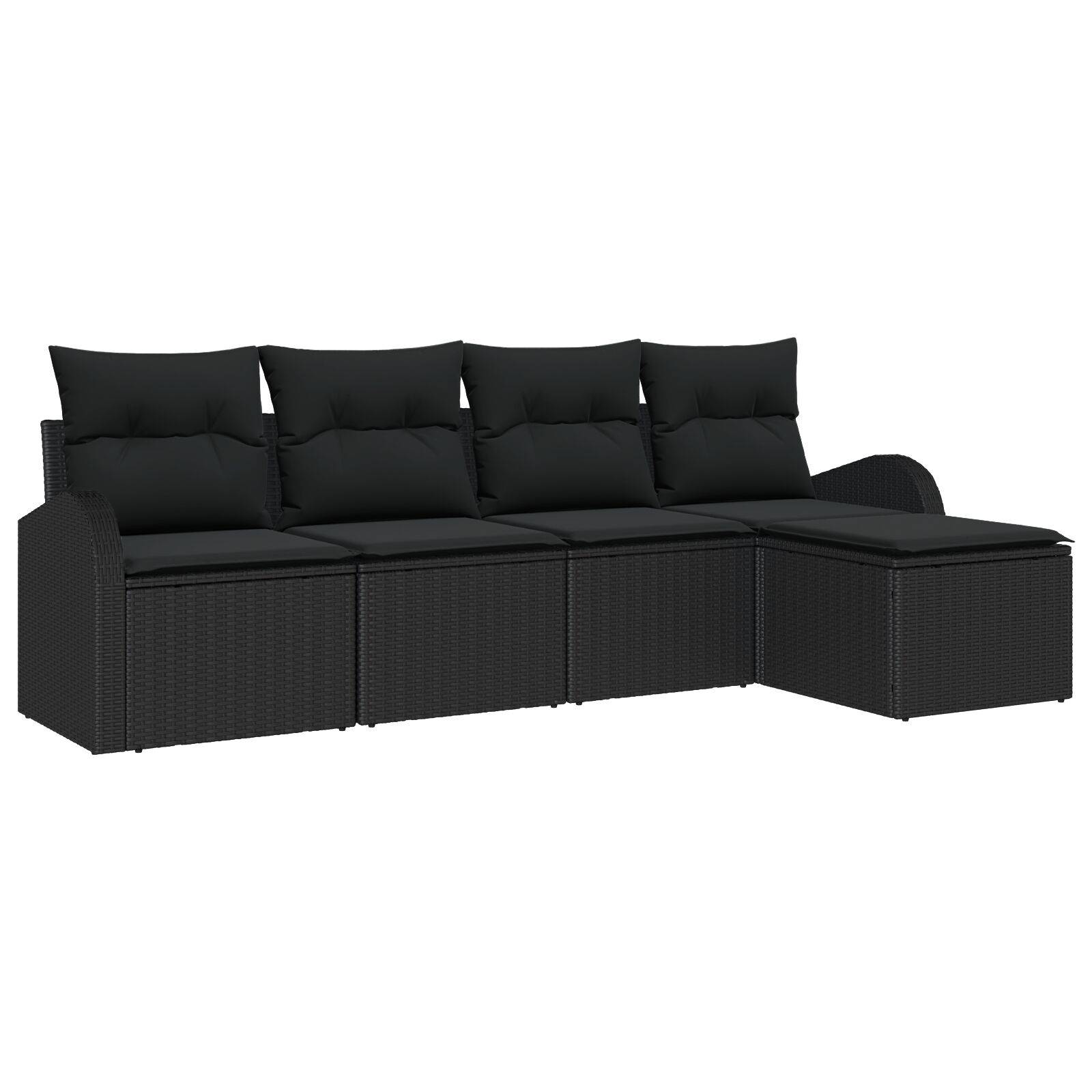 5-teiliges Garten-Sofa-Set mit Kissen Schwarz Poly-Rattan, 2-Sitzer Garten-Sofa mit Stauraum & Kissen Schwarz Poly-Rattan 5-teiliges Garten-Sofa-Set mit Kissen Schwarz Poly-Rattan, 2-Sitzer Garten-Sofa mit Stauraum & Kissen Schwarz Poly-Rattan