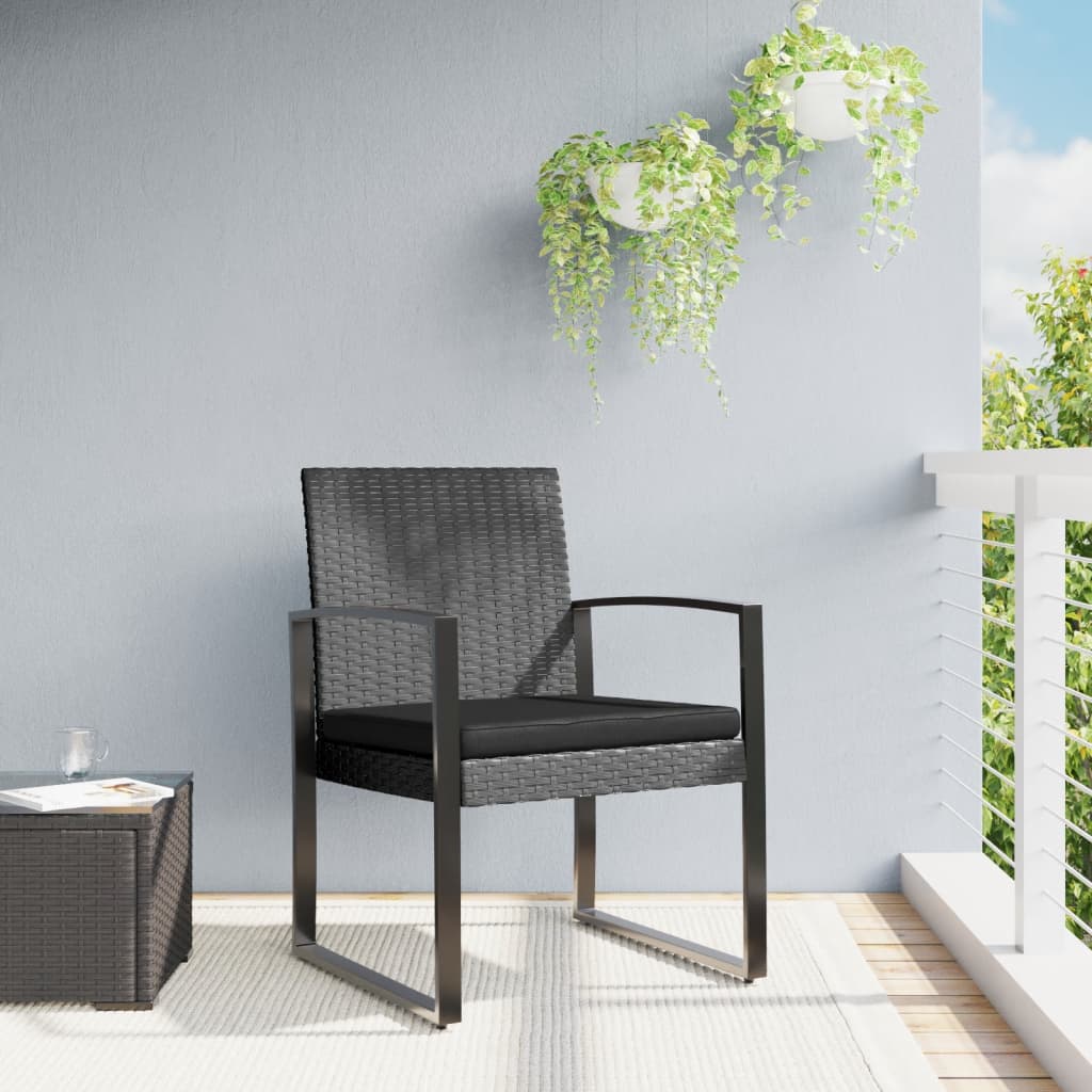 Garten-Esszimmerstühle 2 Stk. Dunkelgrau PP-Rattan Garten-Esszimmerstühle 2 Stk. Dunkelgrau PP-Rattan
