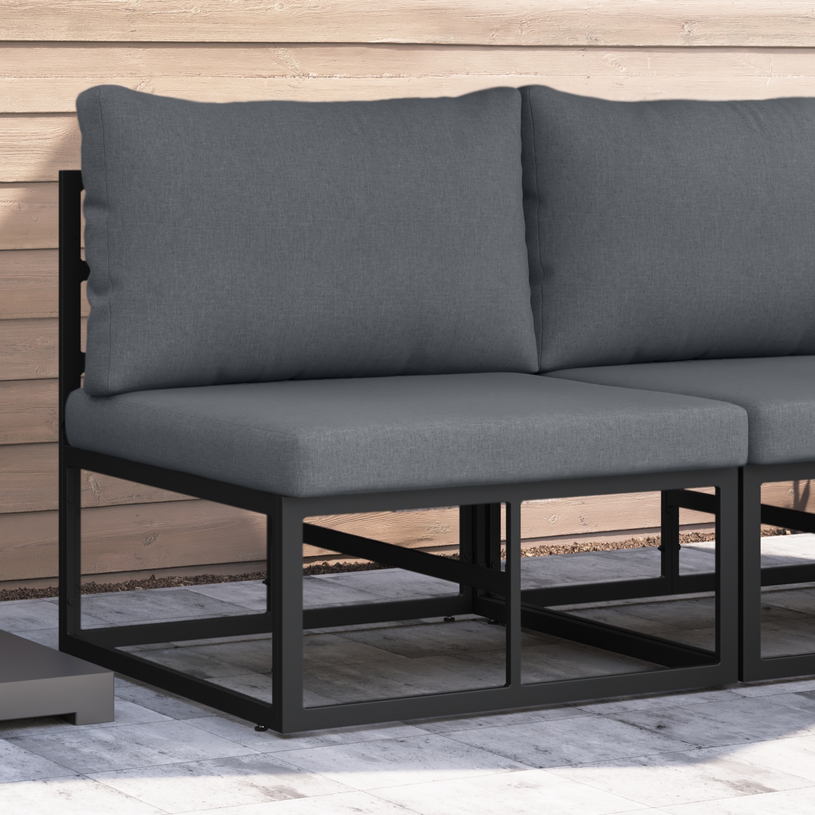 Gartenmöbel-Sets mit Kissen mit Kissen Schwarz und Anthrazit Gartenmöbel-Sets mit Kissen mit Kissen Schwarz und Anthrazit