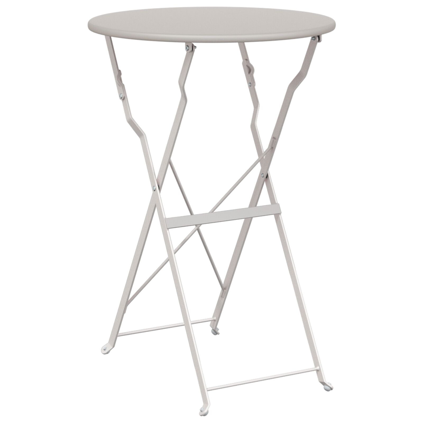 Klapp-Bistrotisch Beige Ø50x71 cm Pulverbeschichteter Stahl