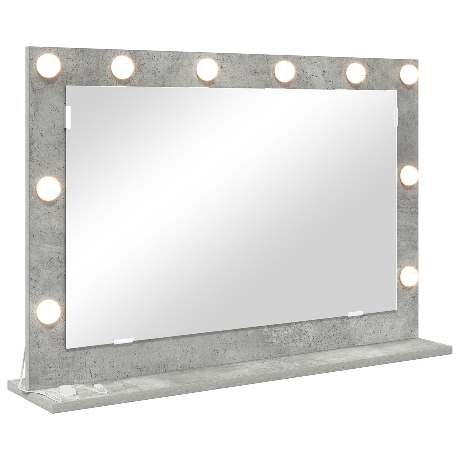 Make-Up Spiegel Beton grau Glas 80 x 55 x 18 cm Rechteckig