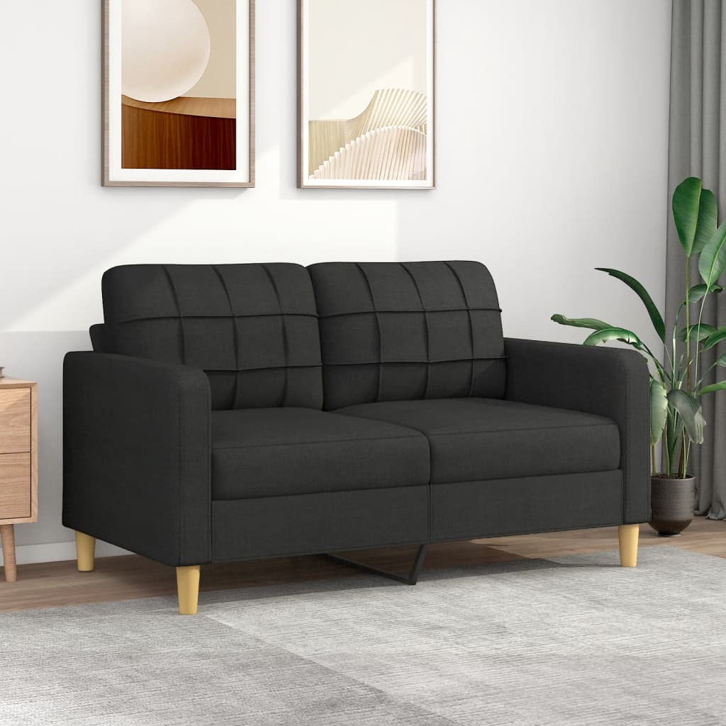 2-Sitzer-Sofa Schwarz 140 cm Stoff 2-Sitzer-Sofa Schwarz 140 cm Stoff