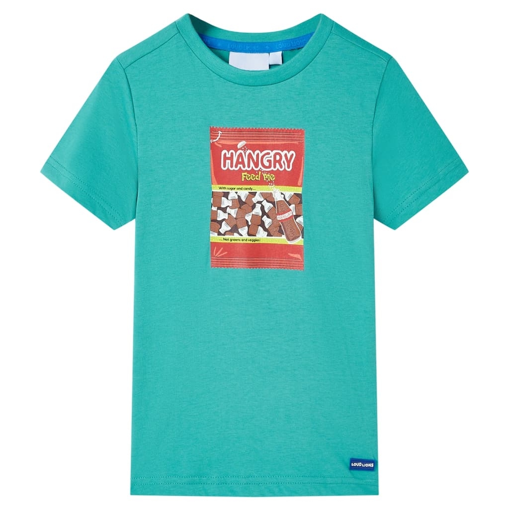 Kinder-Kurzarmshirt Dunkles Minzgrün 116
