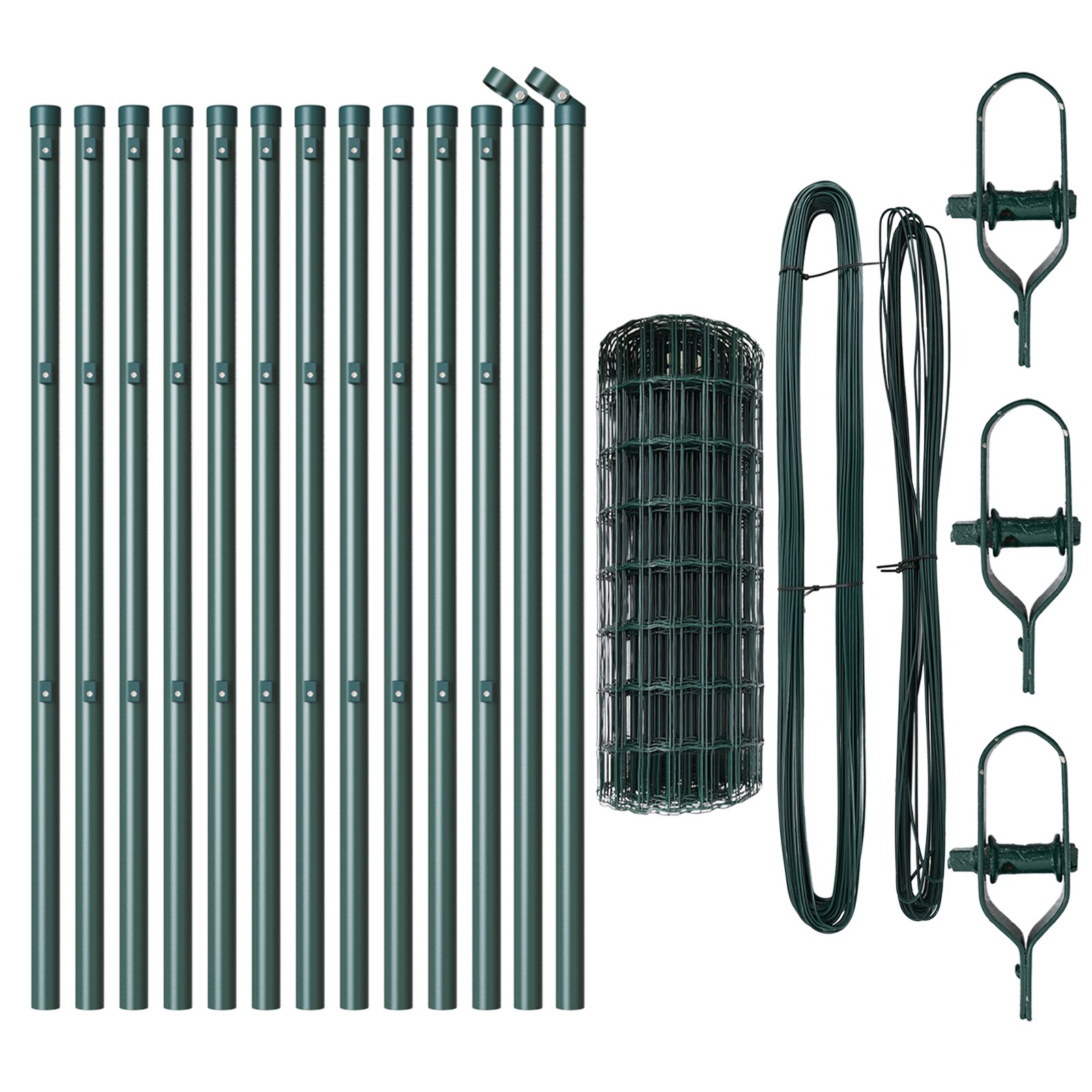 Euro Zaun mit 13 Pfosten 0.6x25 m galvanisierter Stahl grün