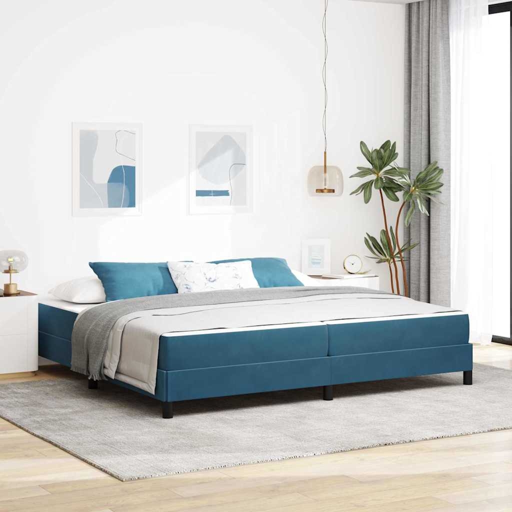 Boxspringbett mit Matratze Dunkelblau 200 x 200 cm Samt