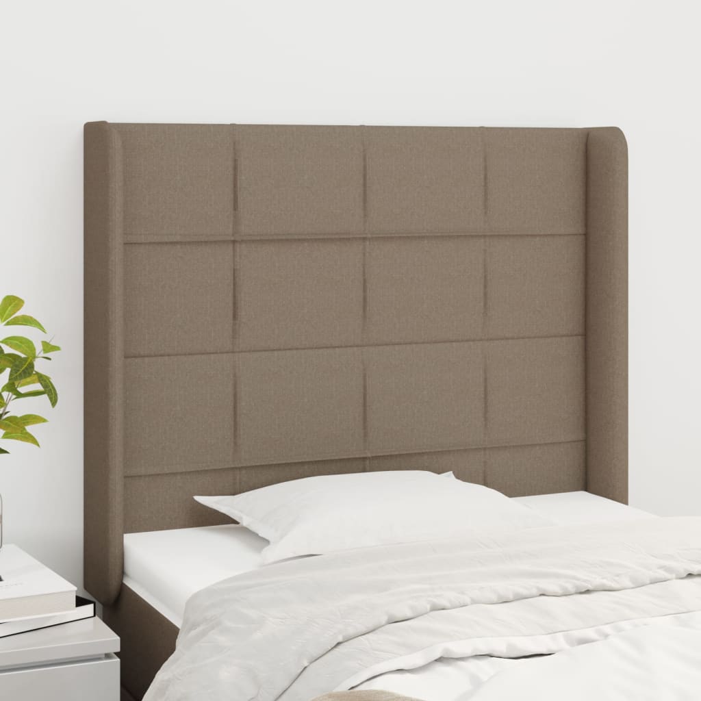 Kopfteil mit Ohren Taupe 83x16x118/128 cm Stoff