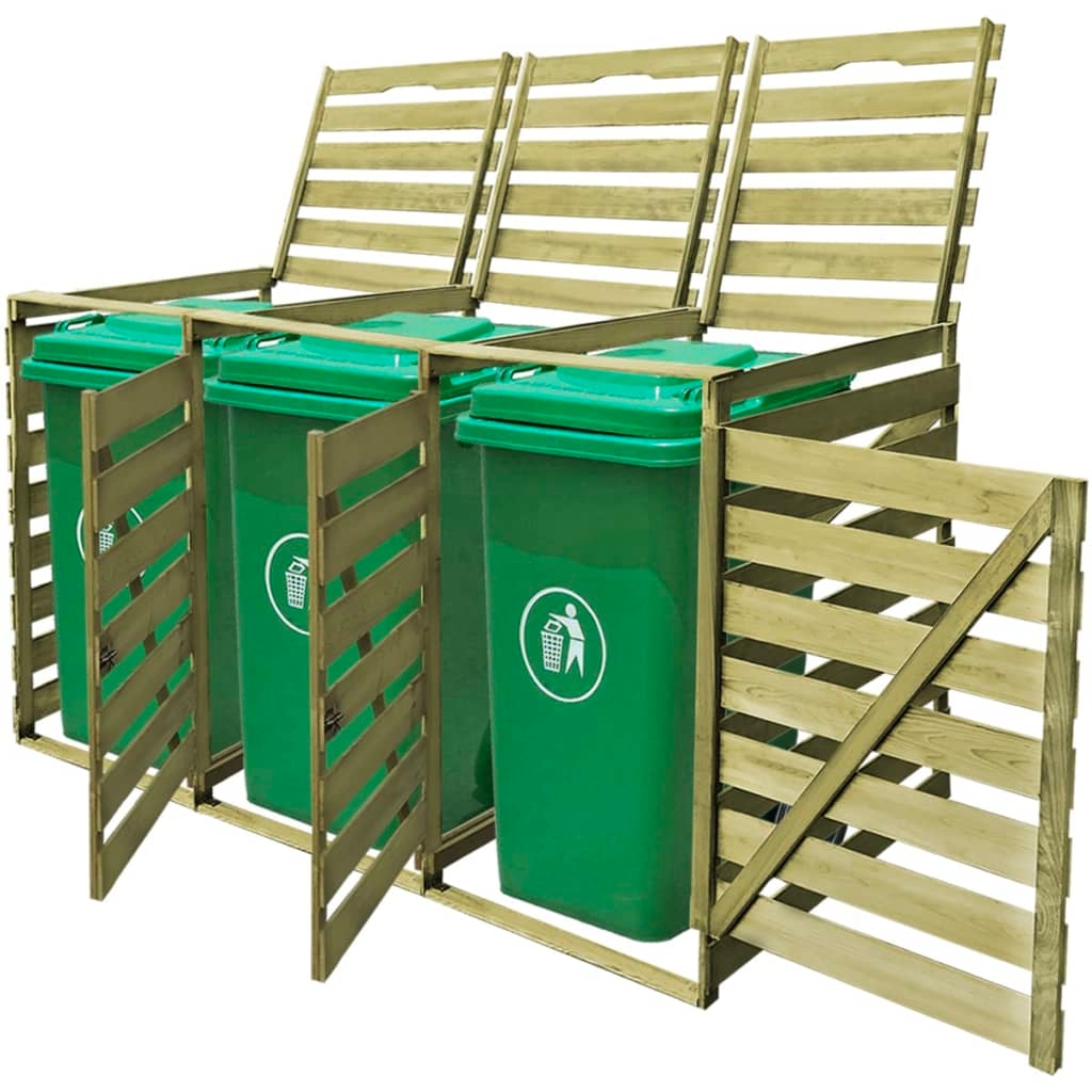 Mülltonnenbox für 3 Tonnen 240 L Imprägniertes Holz