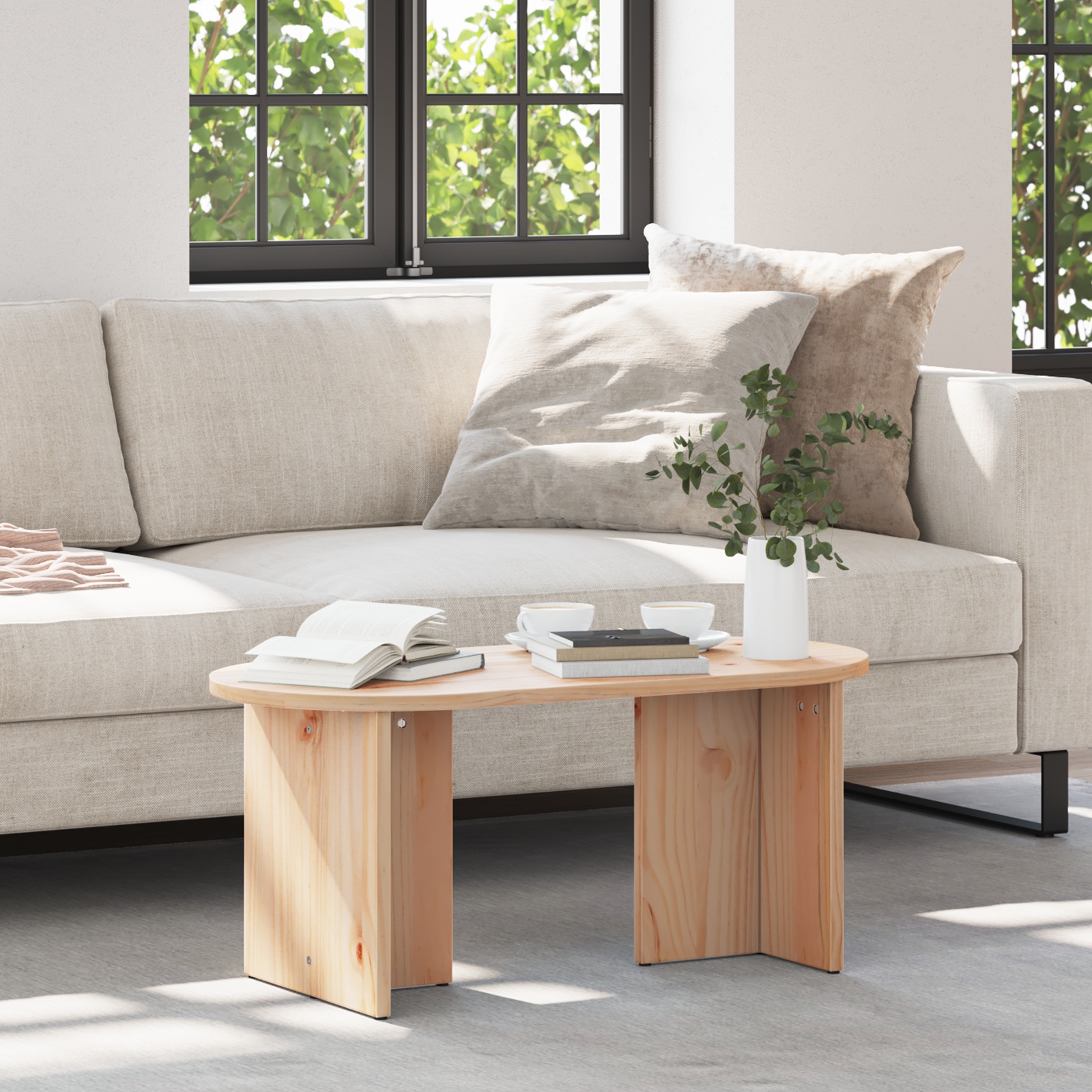 Couchtisch Natur 80 x 39,5 x 35 cm Massivkiefer