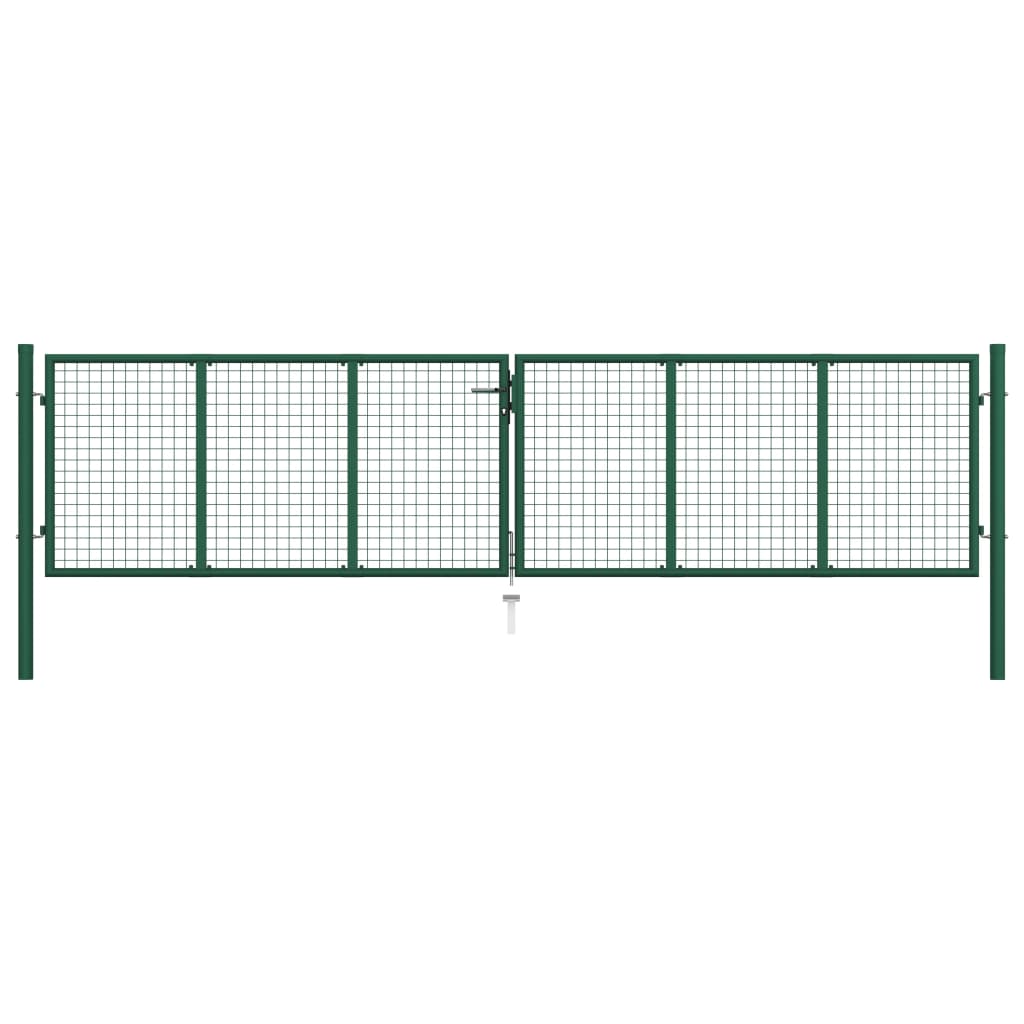 Mesh-Gartentor Stahl 400 x 125 cm Grün