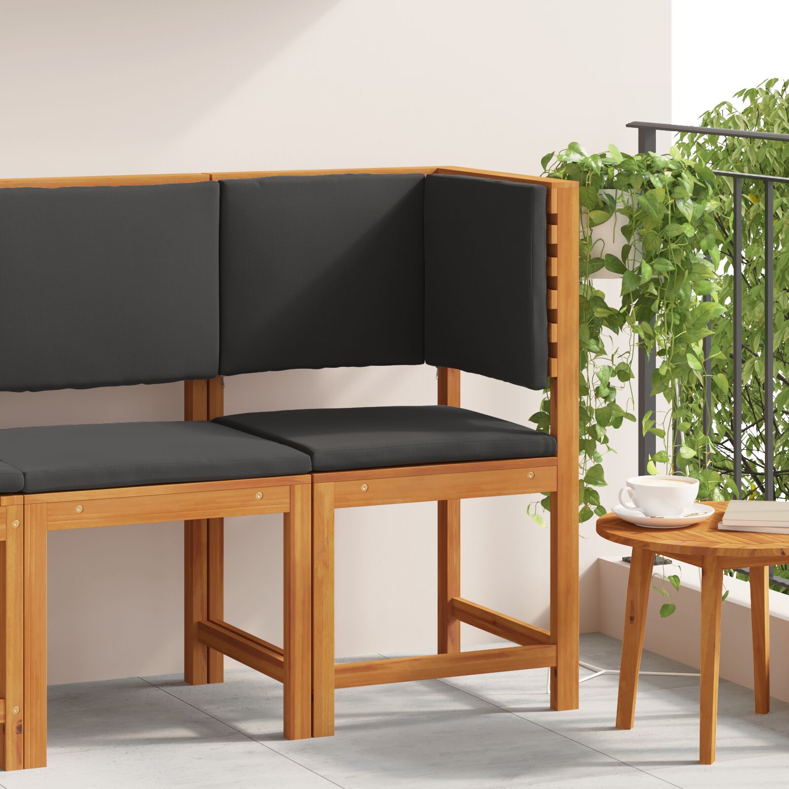 vidaXL Gartenstuhl Ecke mit Kissen aus massivem Akazienholz vidaXL Gartenstuhl Ecke mit Kissen aus massivem Akazienholz