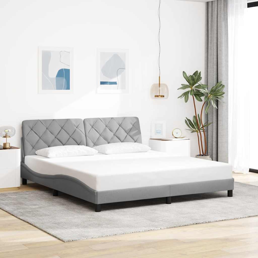 Bettgestell ohne Matratze Hellgrau 180x200 cm Stoff